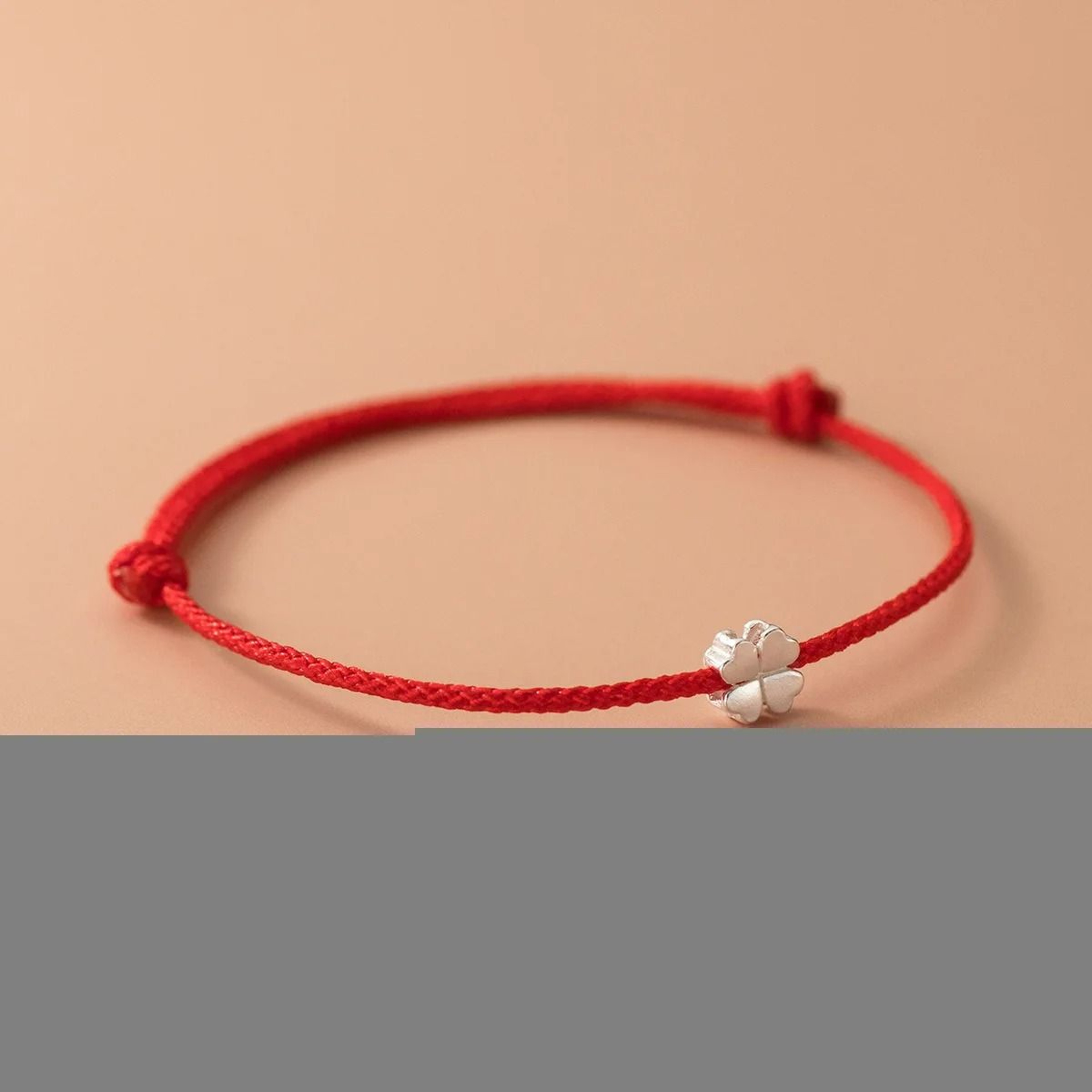 Inzatt Sterling Silver Clover Red Rope Bracelet For Meaningful Everyday Style 2