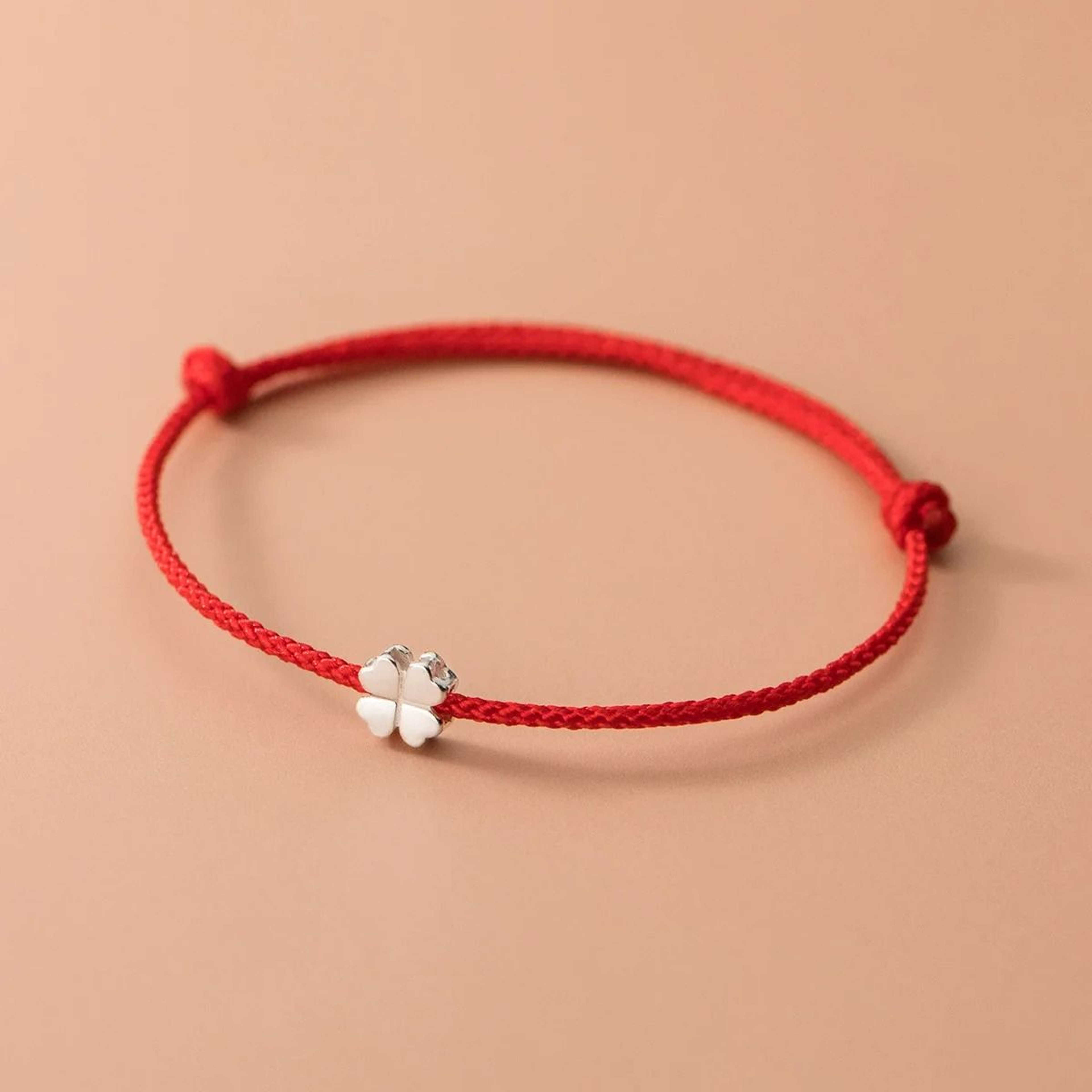 Inzatt Sterling Silver Clover Red Rope Bracelet For Meaningful Everyday Style 5