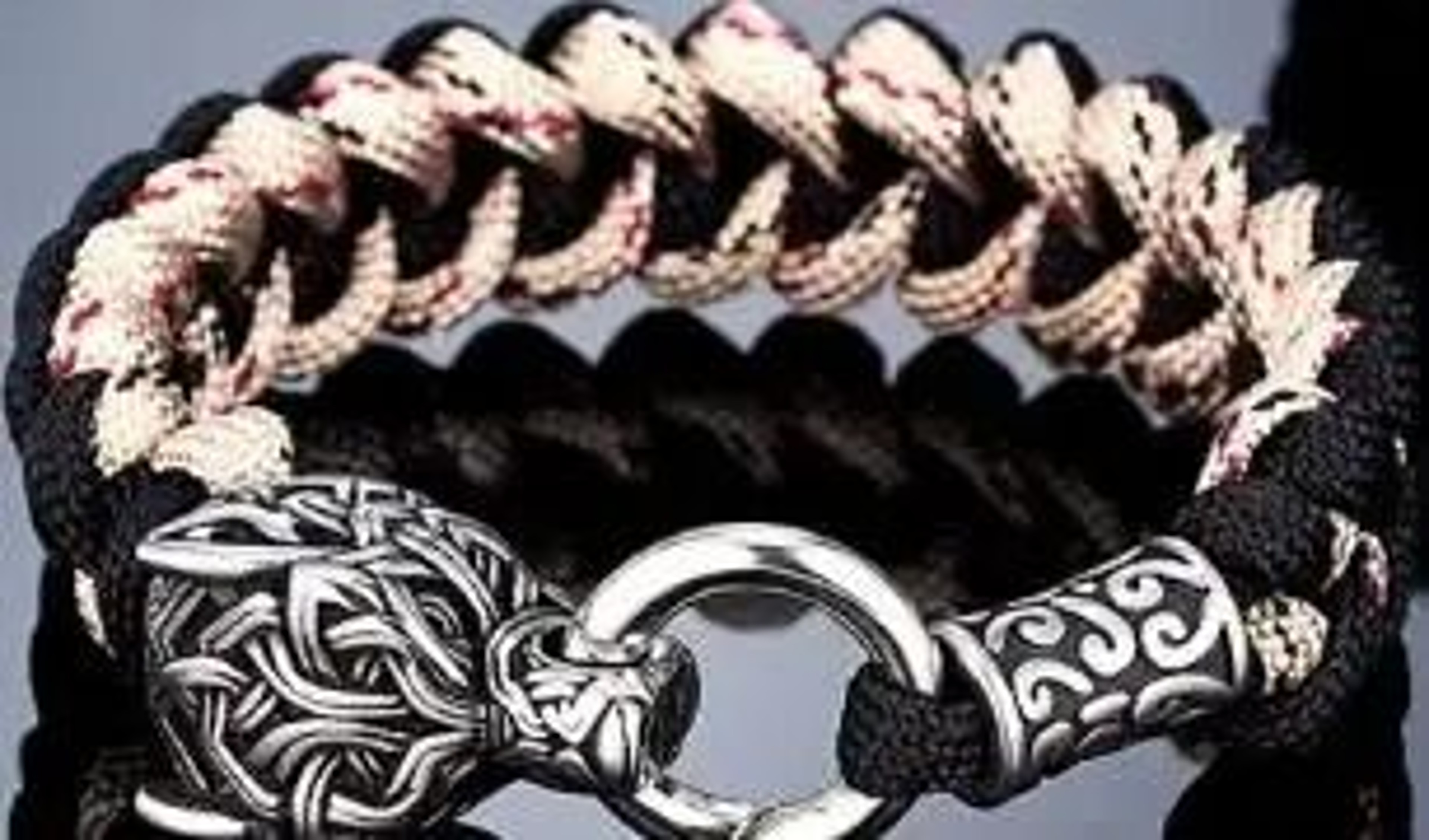 Handmade Viking Wolf Cord Bracelet For Bold Everyday Biker Style Jewelry 8