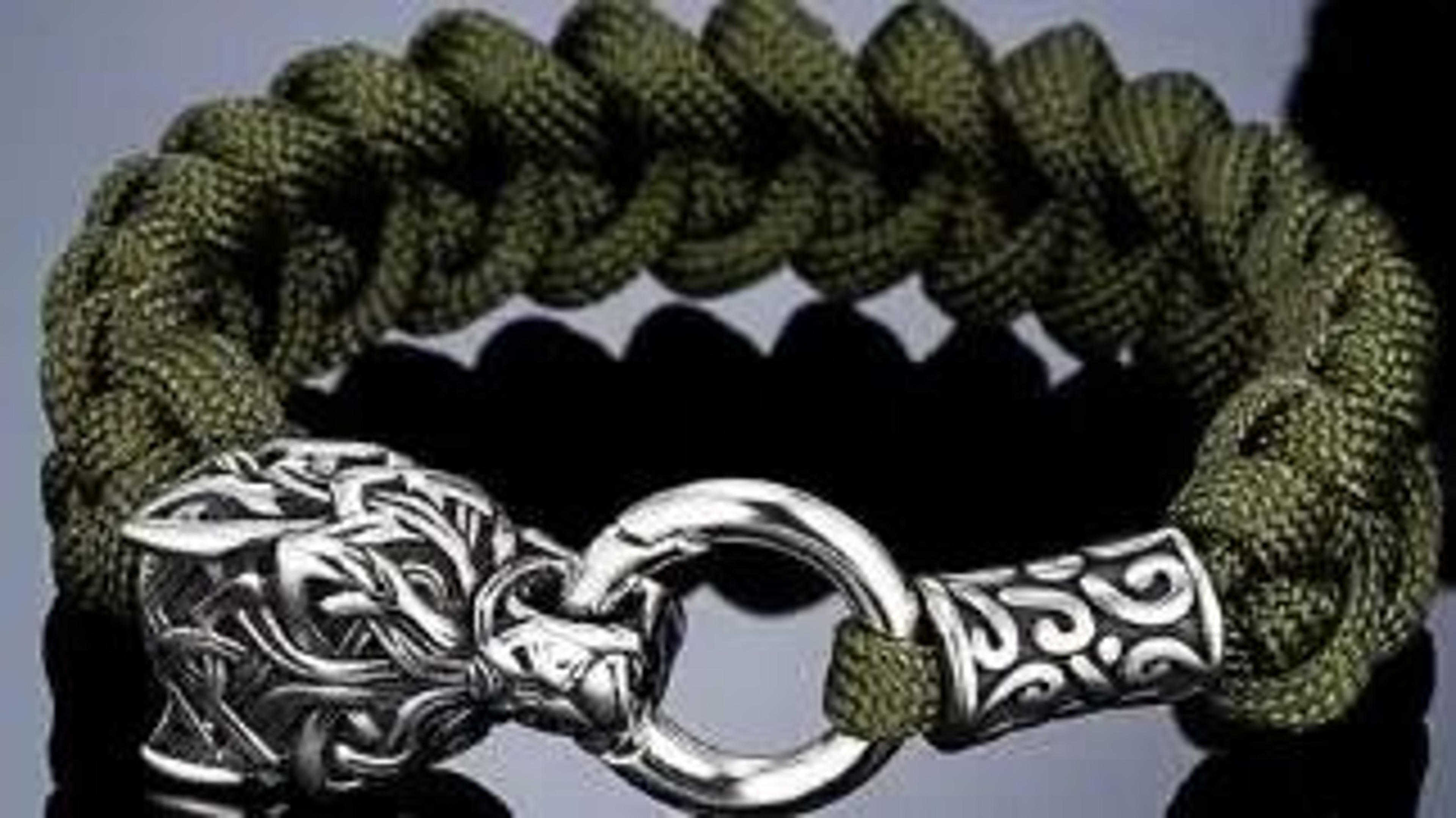 Handmade Viking Wolf Cord Bracelet For Bold Everyday Biker Style Jewelry 5