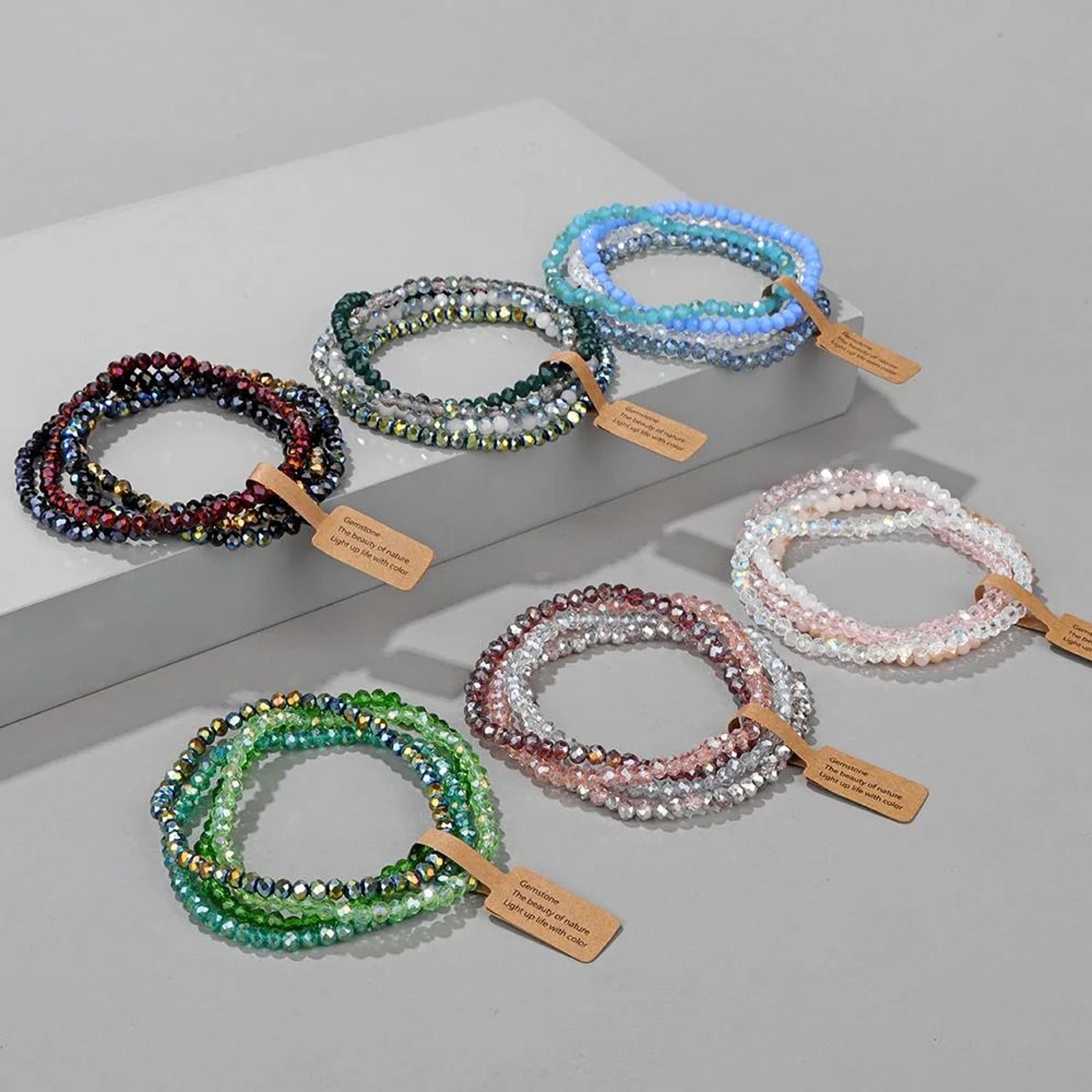 Colorful Faceted Crystal Bead Bracelet For Effortless Everyday Matching Couple Style 15