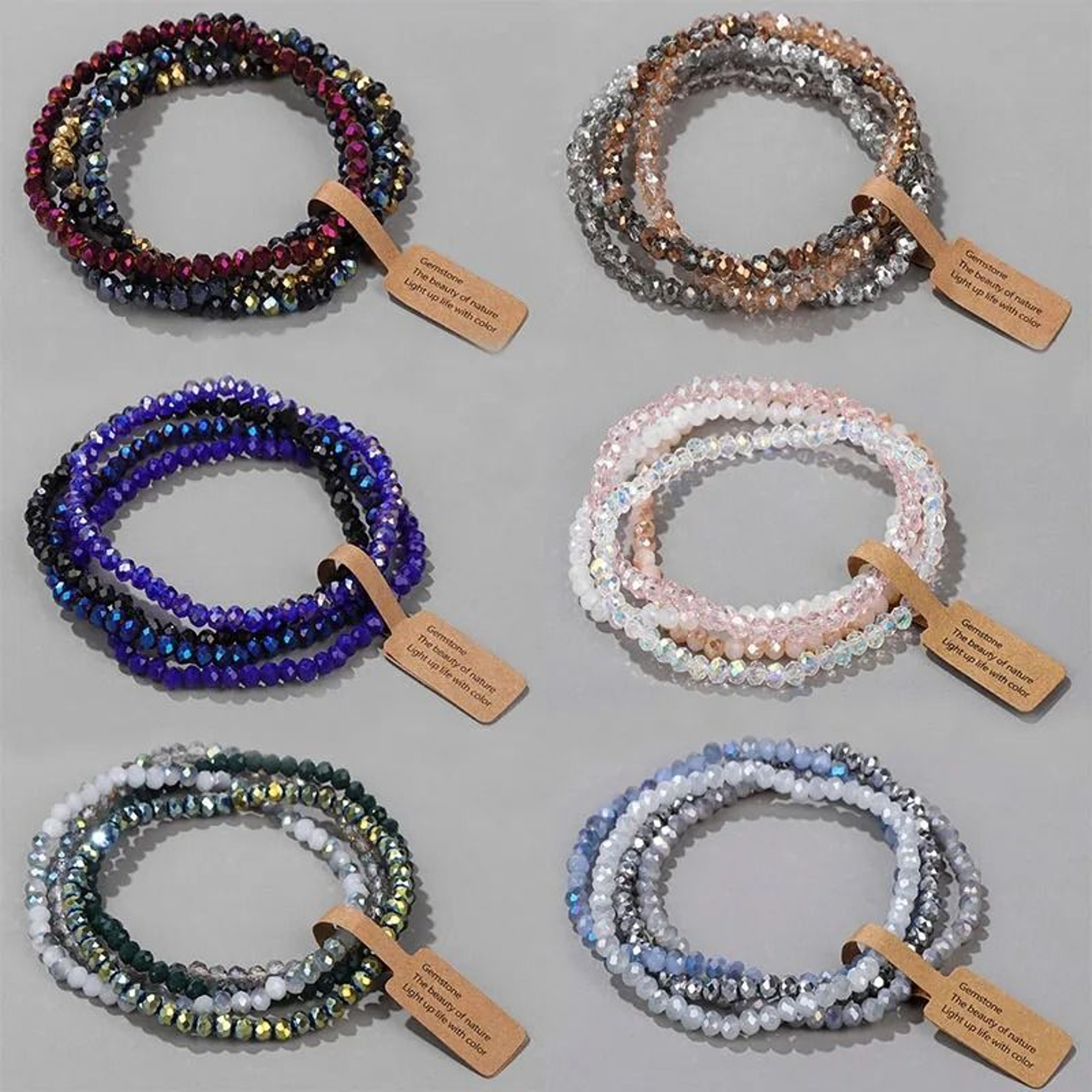 Colorful Faceted Crystal Bead Bracelet For Effortless Everyday Matching Couple Style 17