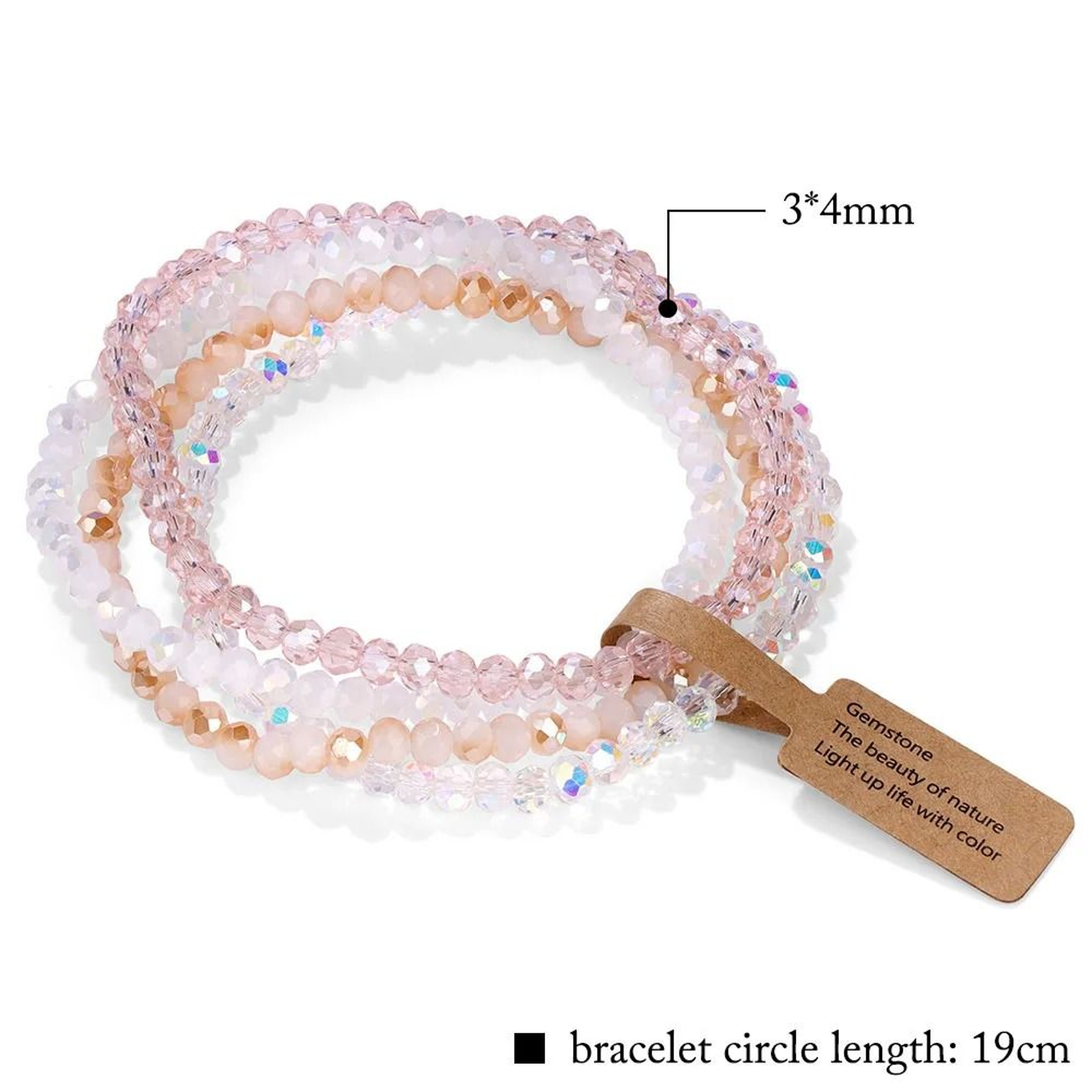 Colorful Faceted Crystal Bead Bracelet For Effortless Everyday Matching Couple Style 12