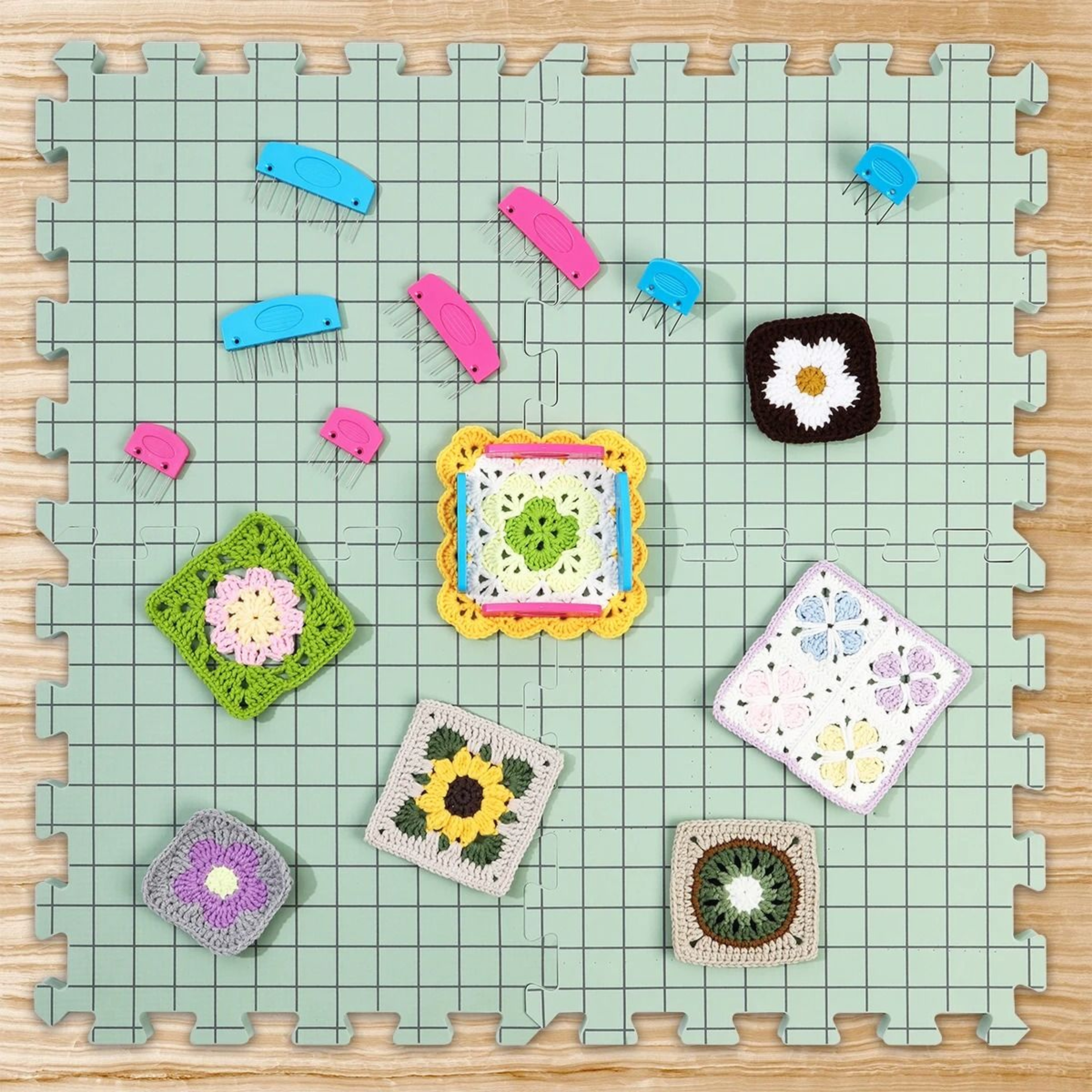 Four Piece Ultra Thick Interlocking Foam Blocking Mat Set For Crafters 6