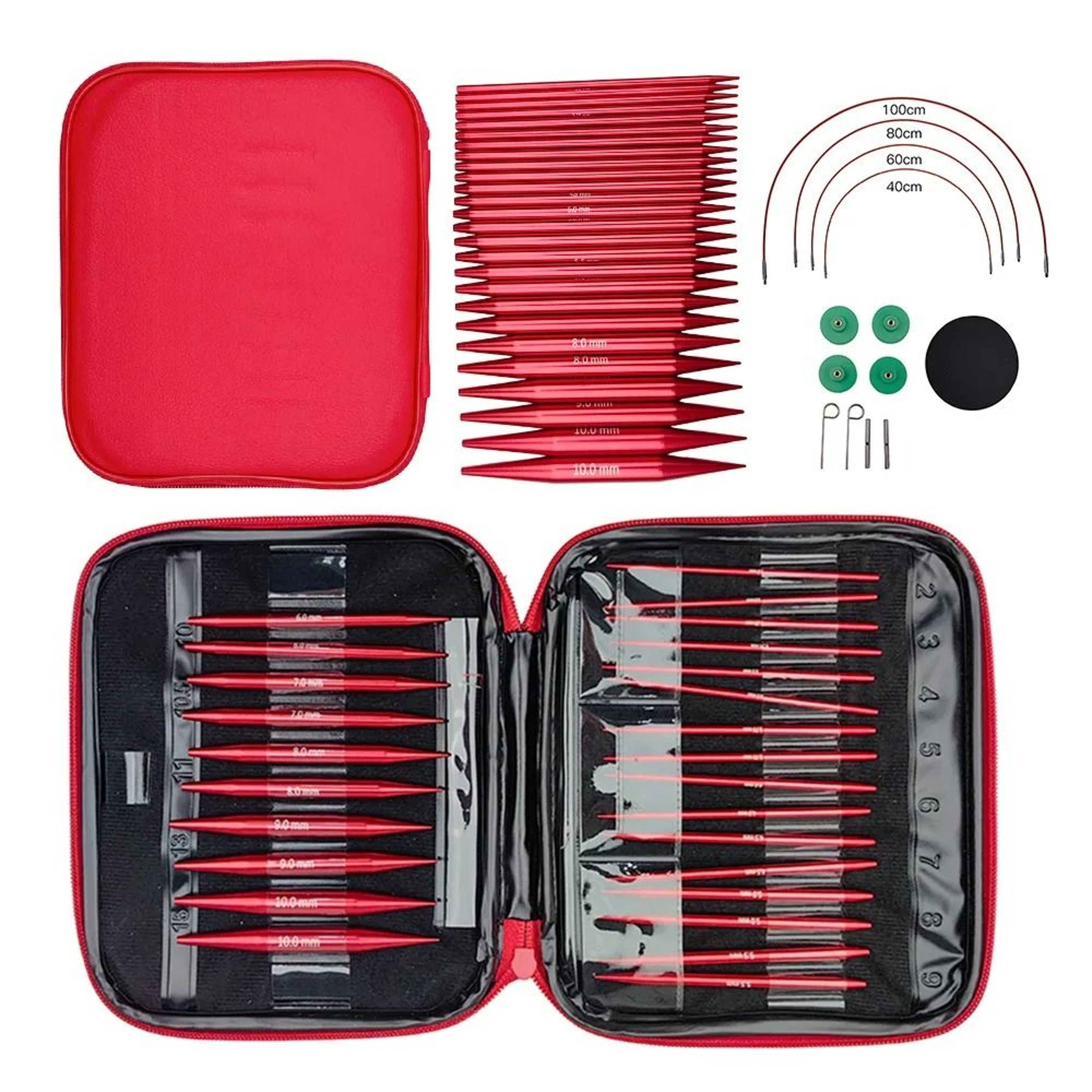 Complete Twenty Six Piece Interchangeable Circular Needle Set For Flexible Knitting 0