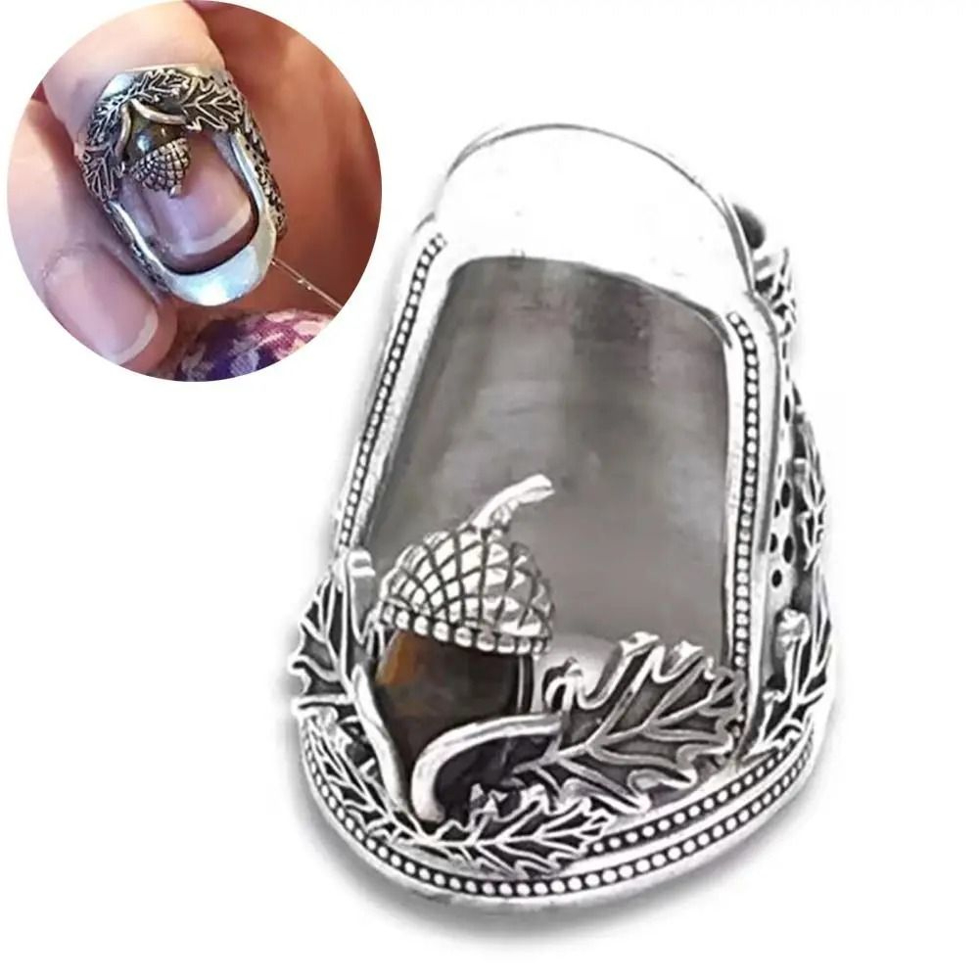 Adjustable Metal Open Nail Acorn Thimble For Comfortable Hand Sewing Protection 8