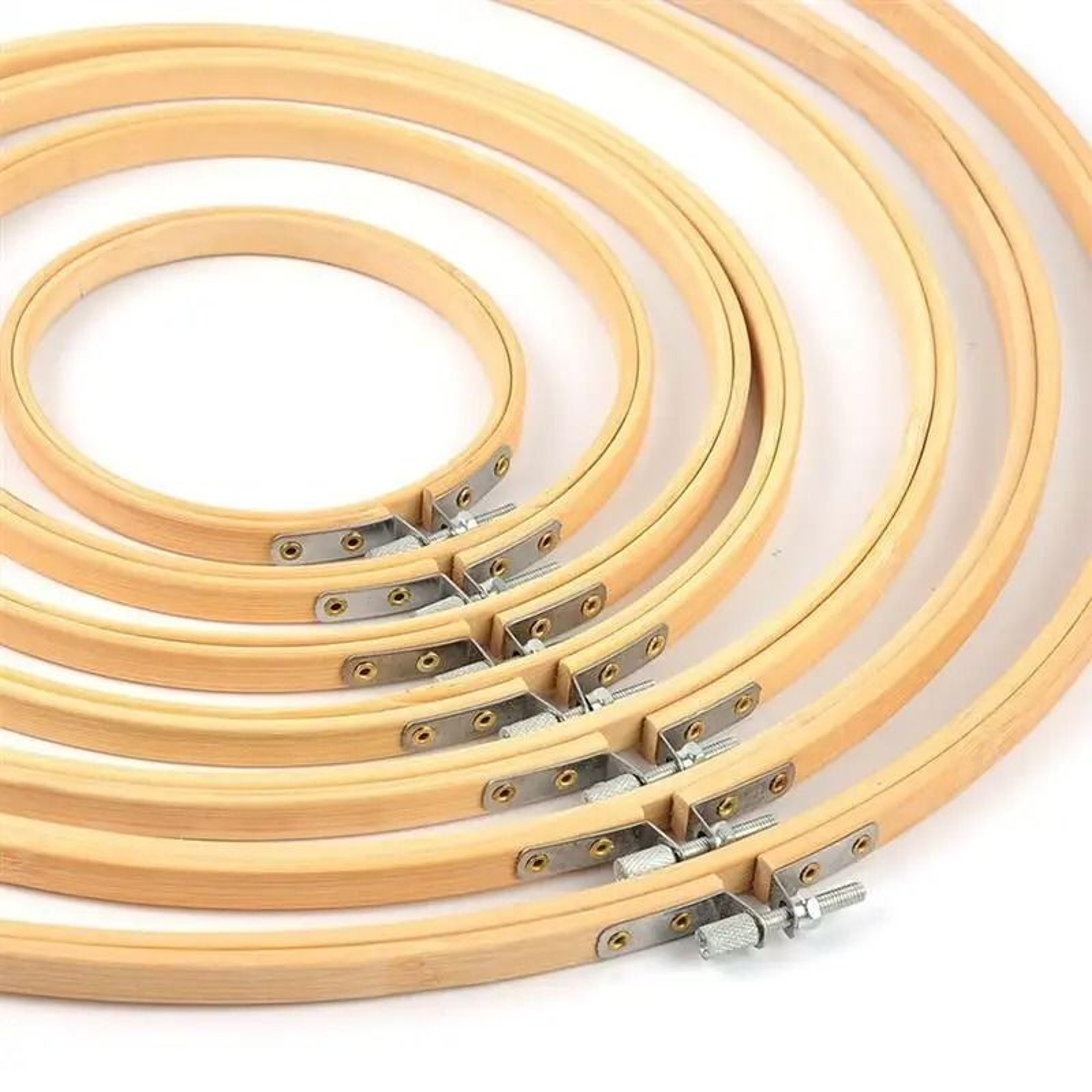 Adjustable Bamboo Embroidery Hoop Ring For Cross Stitch And Needlecraft Projects 13