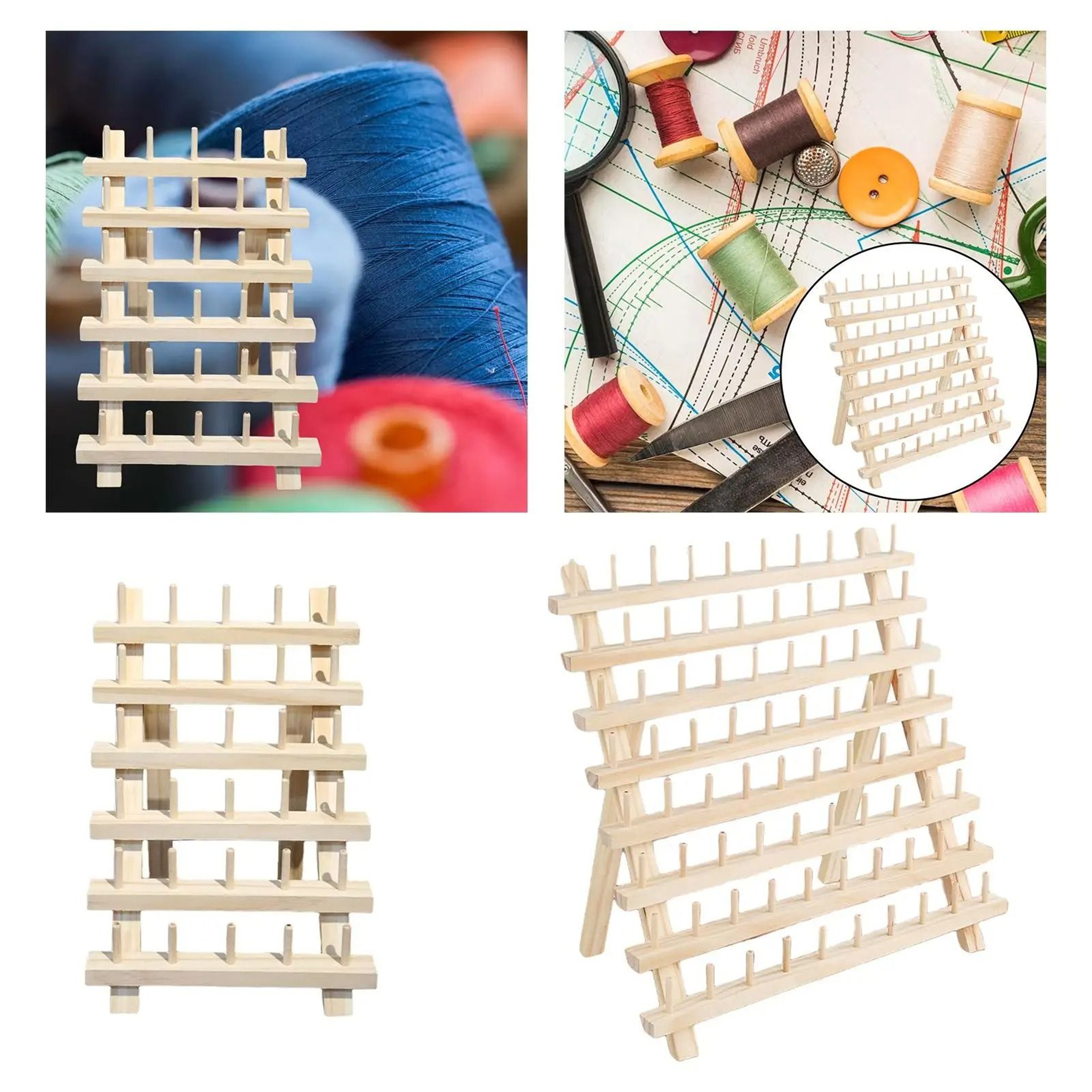 Lightweight Wooden Sewing Thread Rack For Neat Spool Storage And Display 1