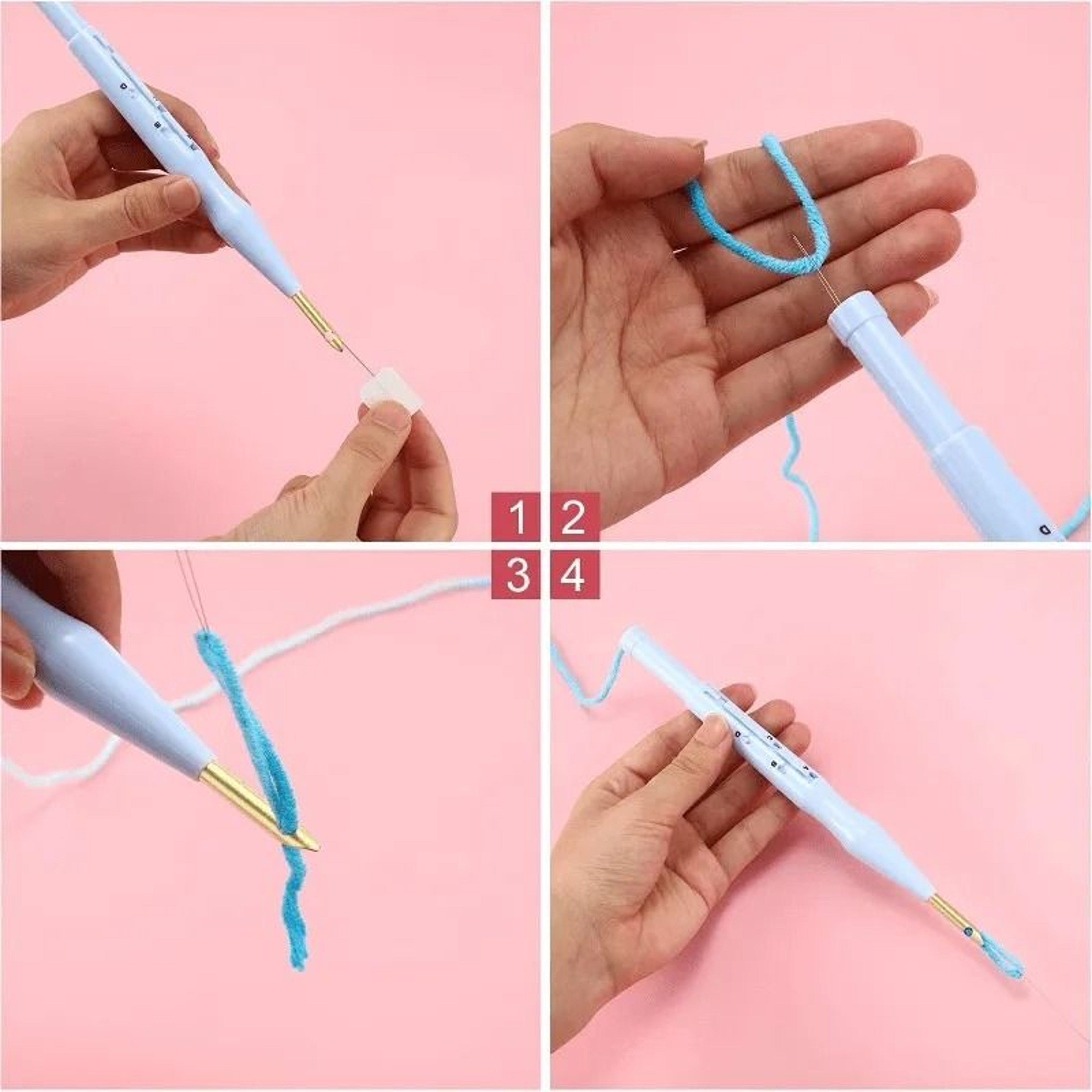 Adjustable Depth Punch Needle Embroidery Pen For Textured Yarn Craft Projects 3