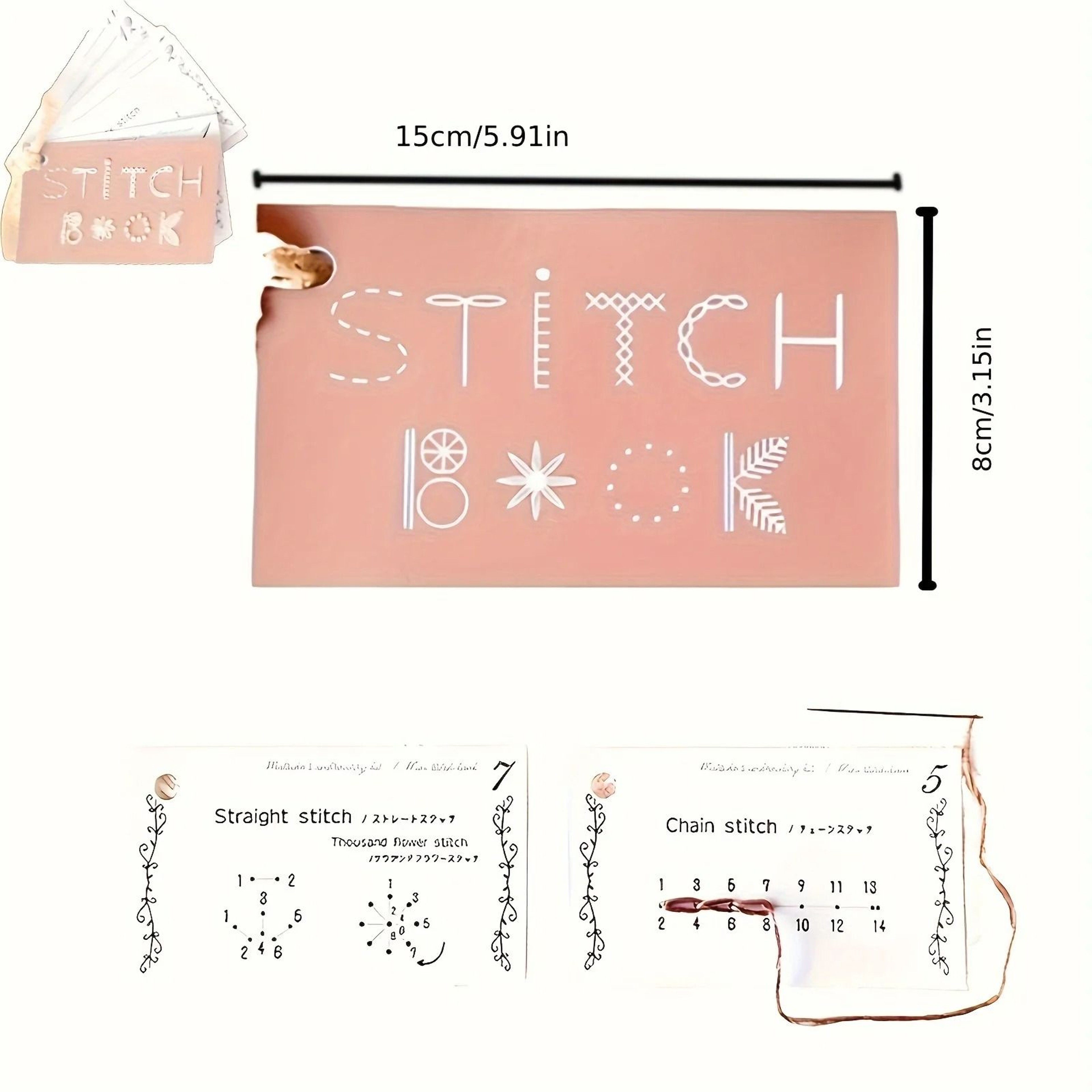 Mini Beginner Sewing Skills Card Book For Hand Stitch Practice Projects 3