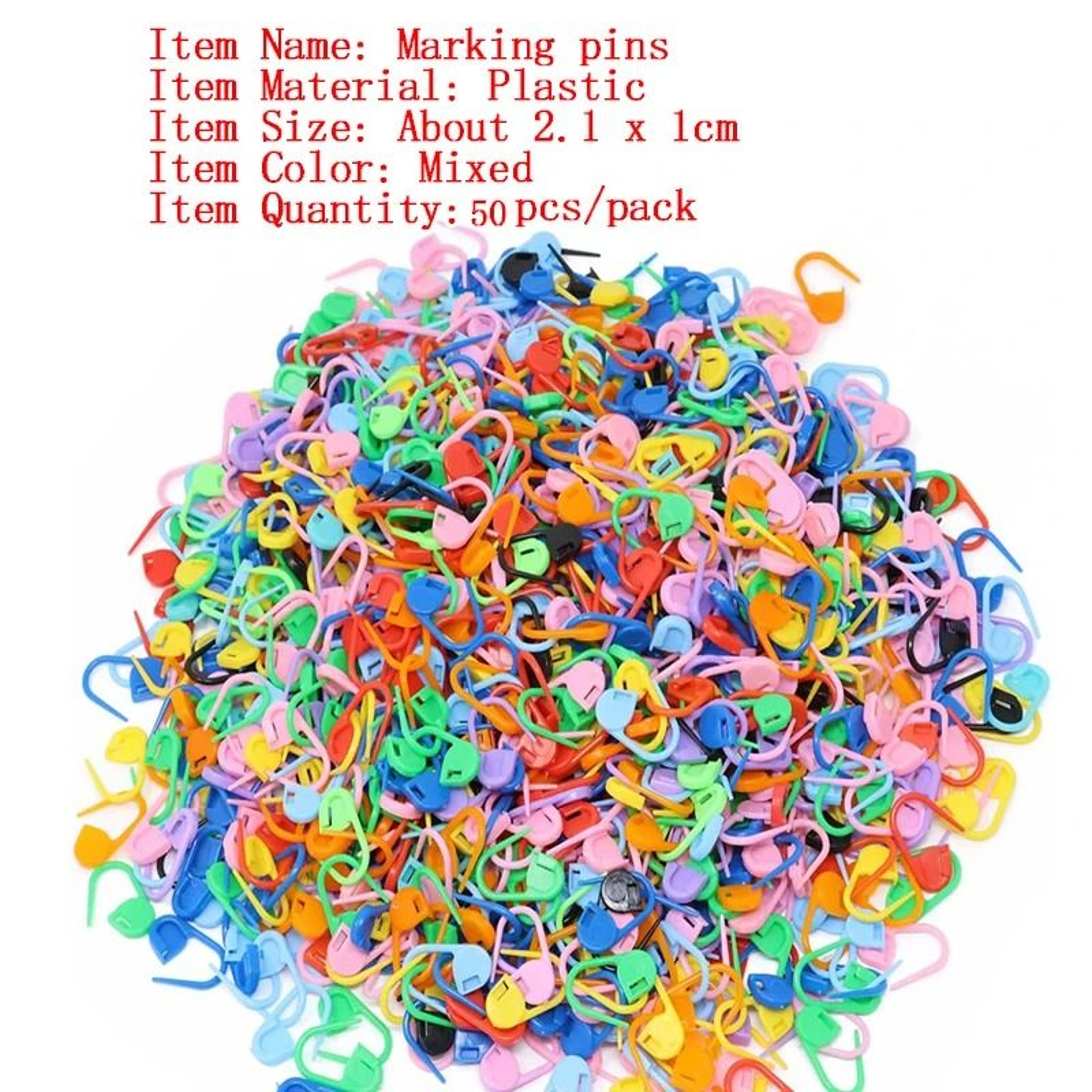 50 Piece Colorful Locking Stitch Marker Clips For Knitting Crochet Projects 2