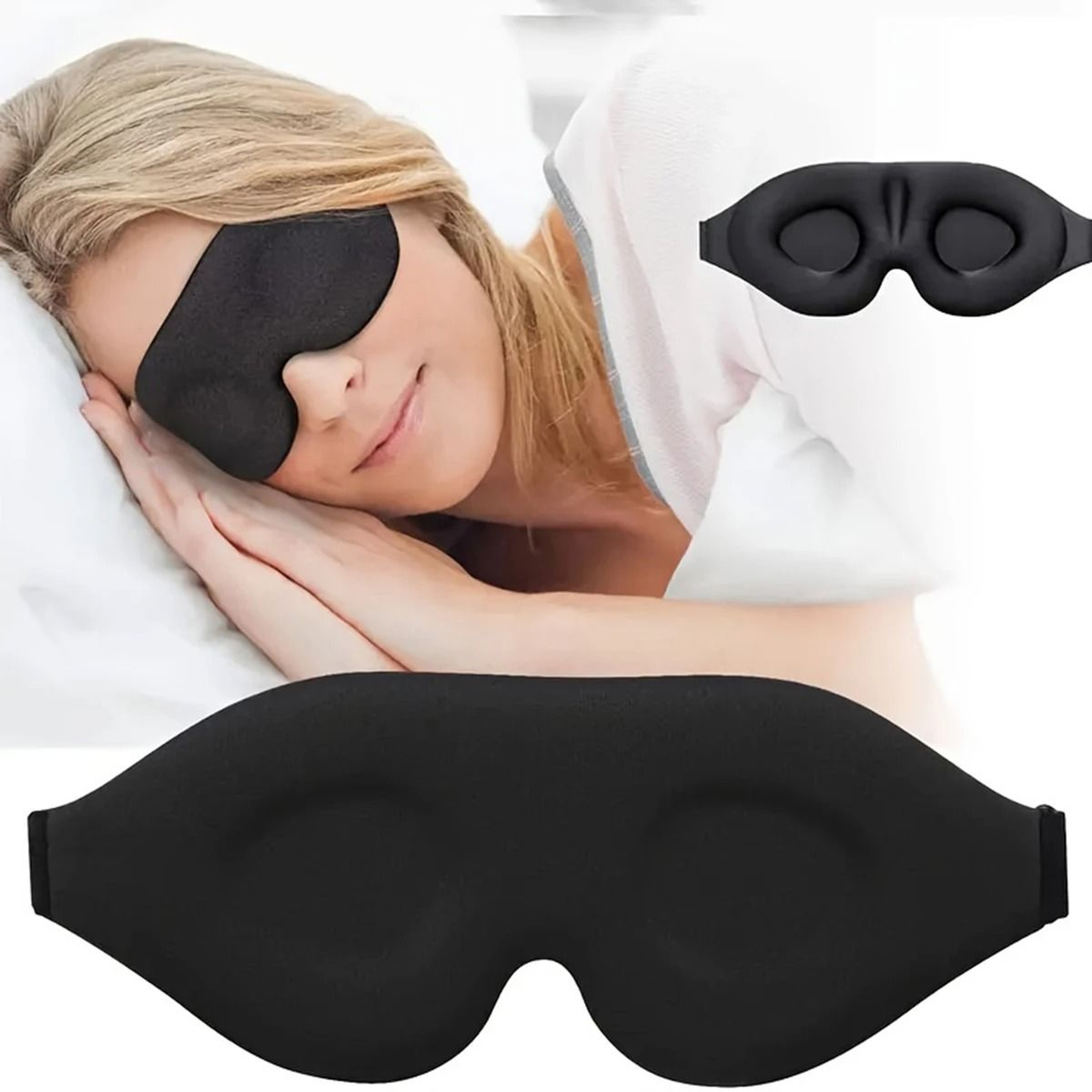 Contoured Blackout Sleep Eye Mask With Pressure Free Eye Cups 7