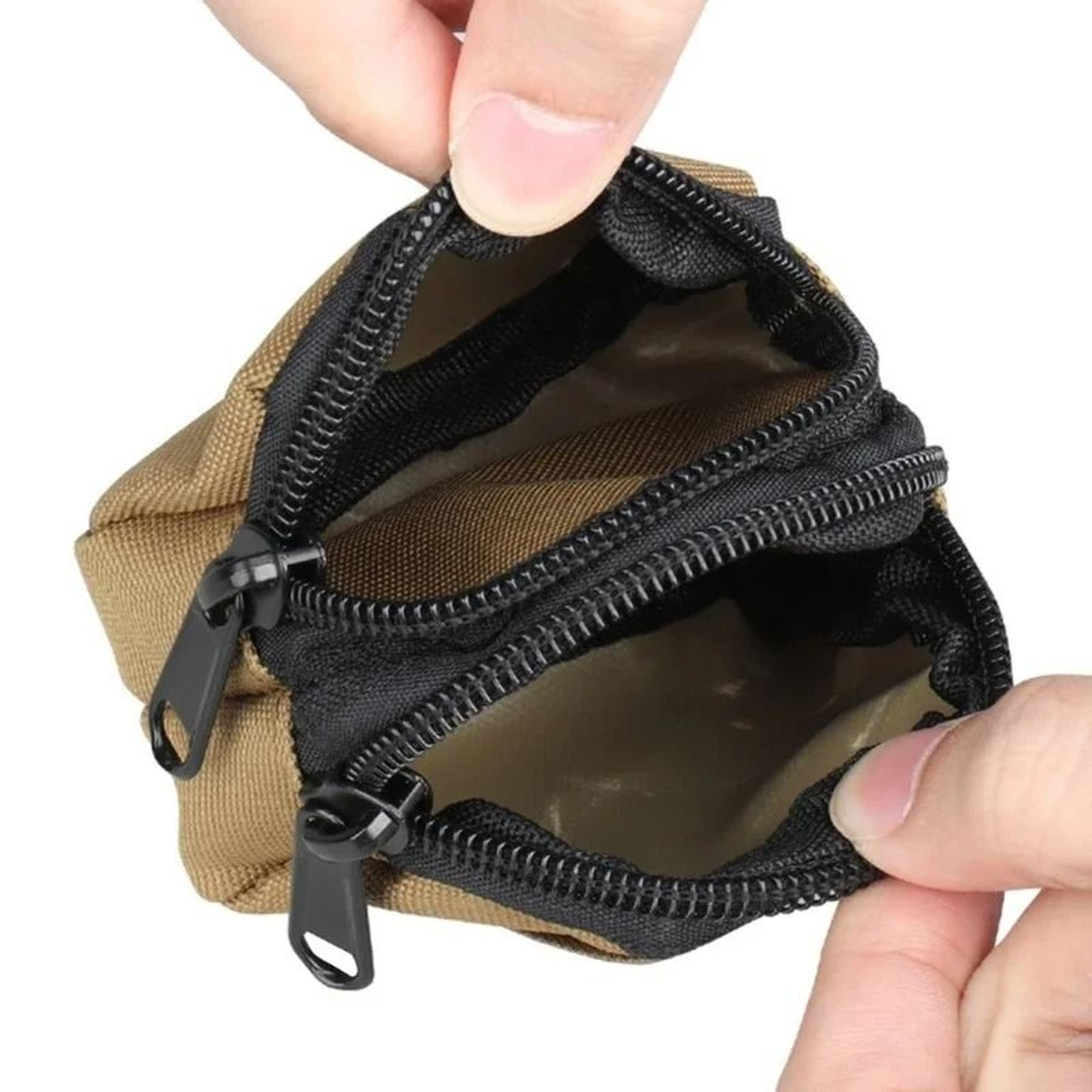 Double Zipper Tactical MOLLE Pouch For Cards Keys And Coins 0