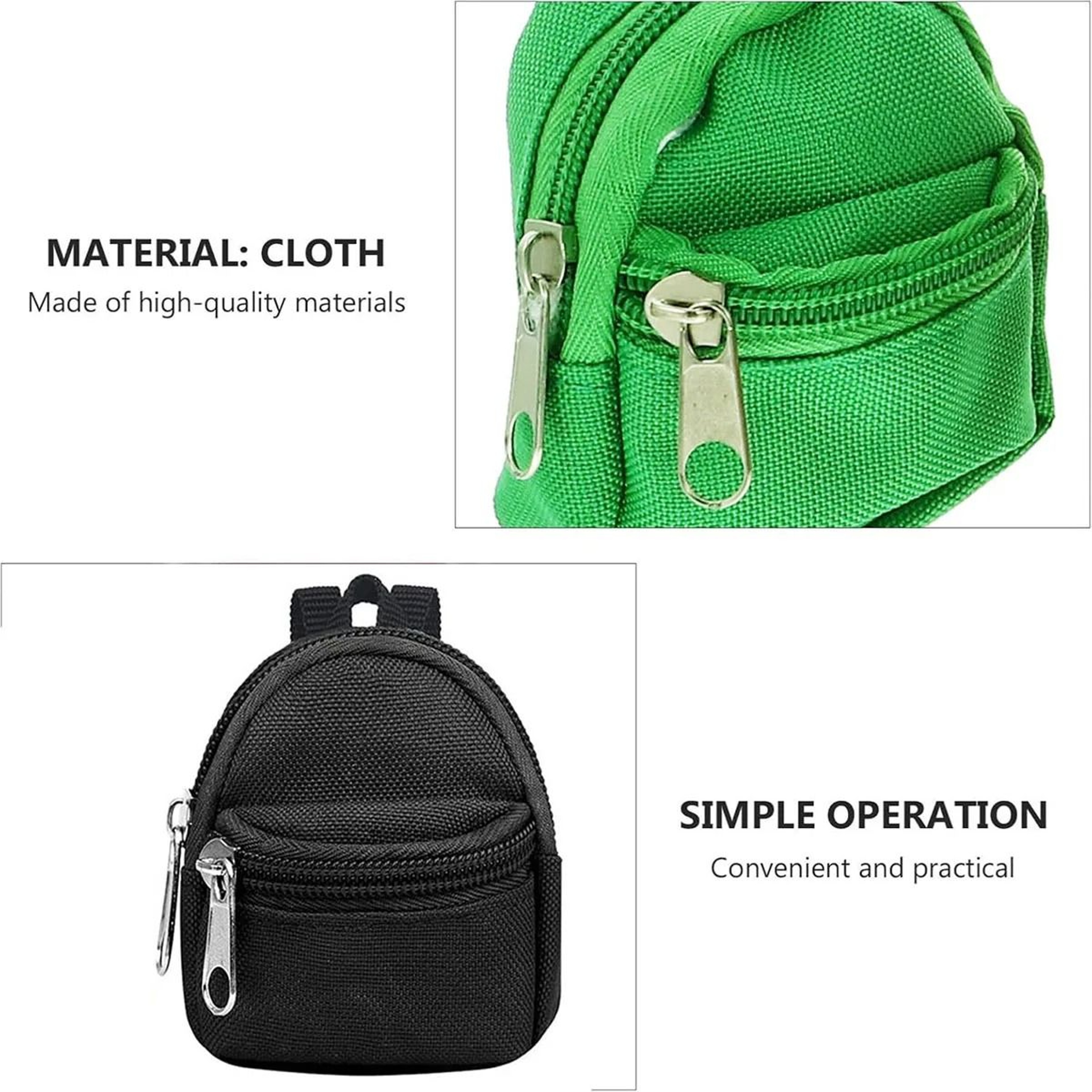 Mini Backpack Coin Purse Keychain With Functional Zipper Storage 23