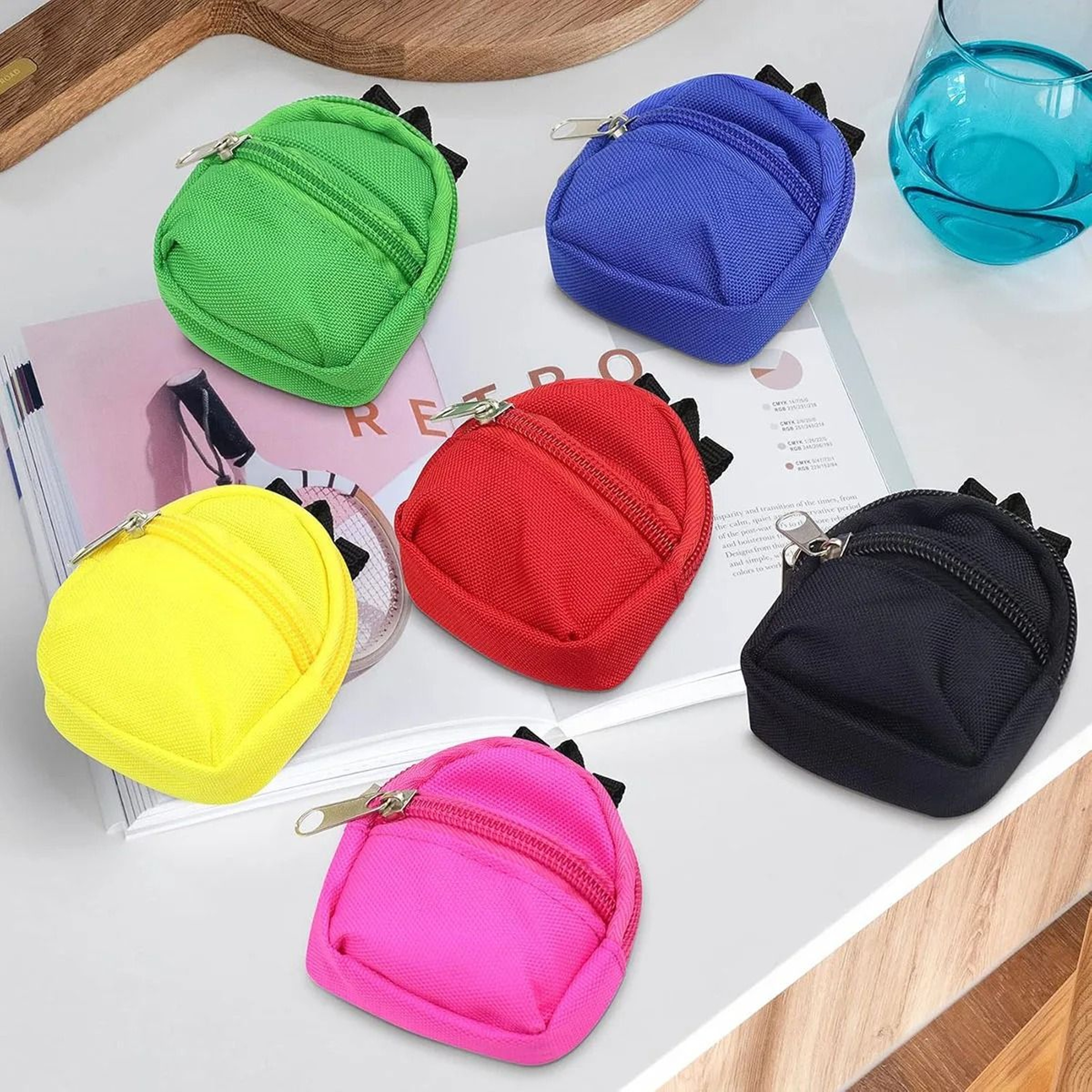 Mini Backpack Coin Purse Keychain With Functional Zipper Storage 0