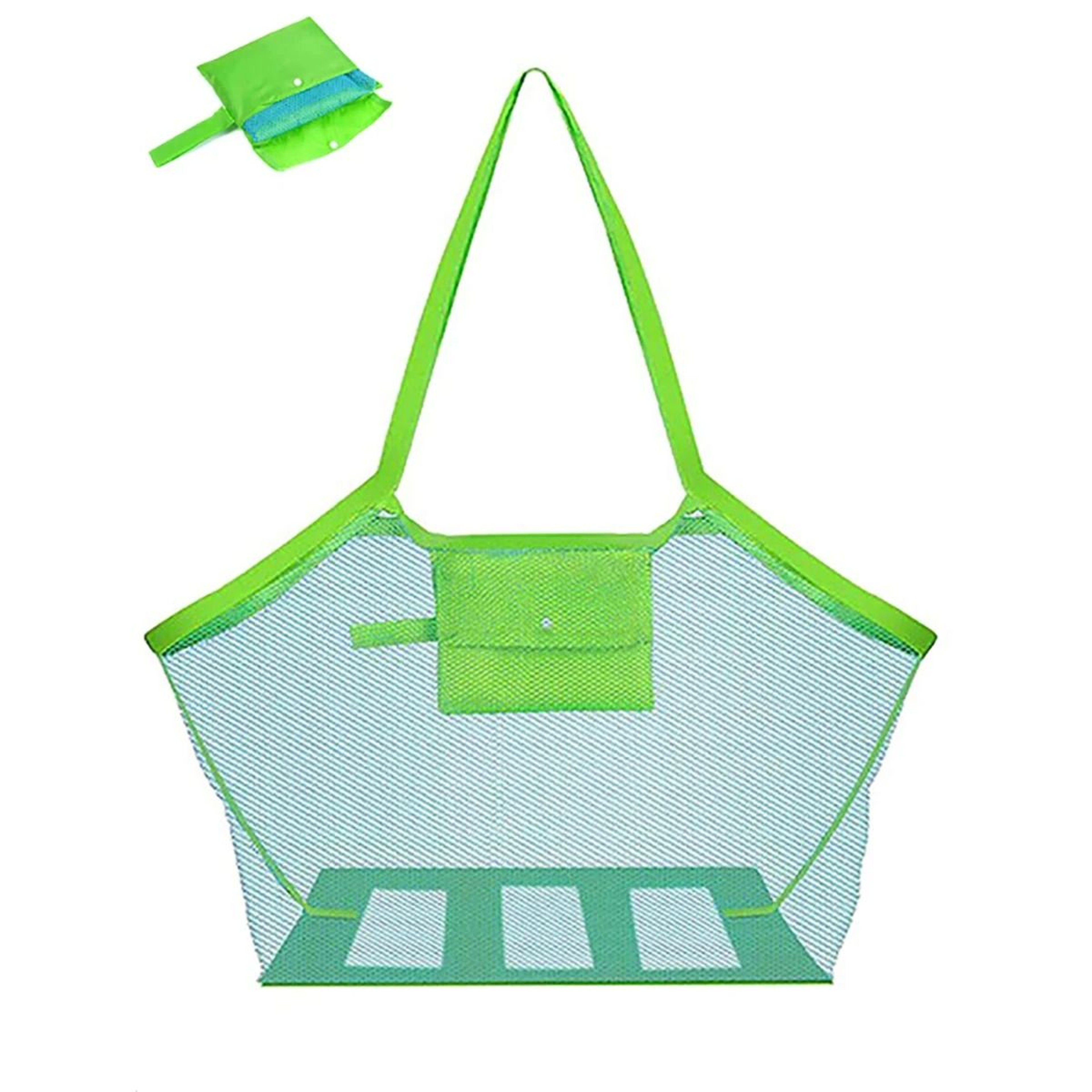 Large Sand Shedding Mesh Beach Bag With Foldable Portable Storage 2