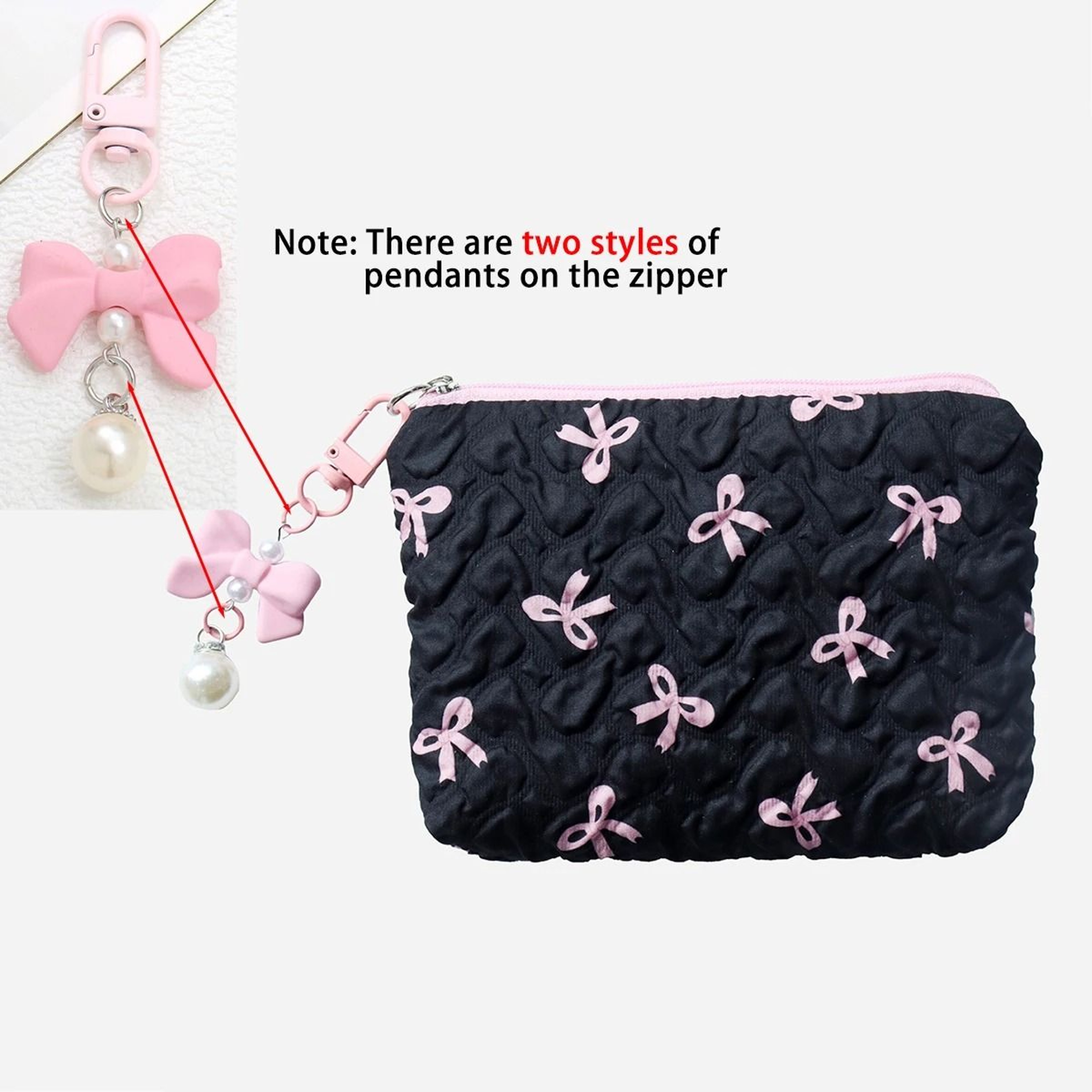 Elegant Embroidered Bow Makeup Bag With Spacious Everyday Storage 6
