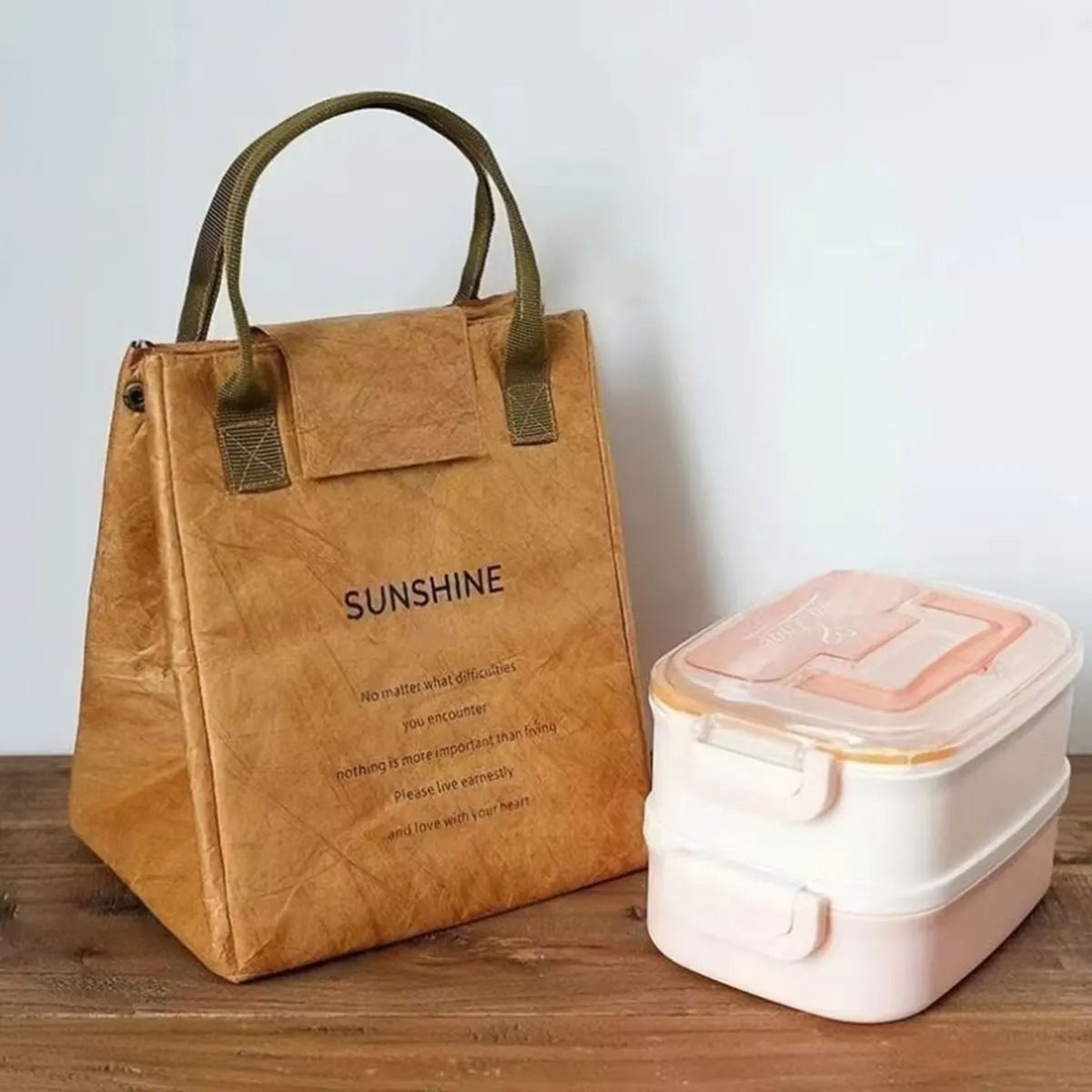 Portable Kraft Paper Insulated Lunch Bag For Work And Everyday Meals 0