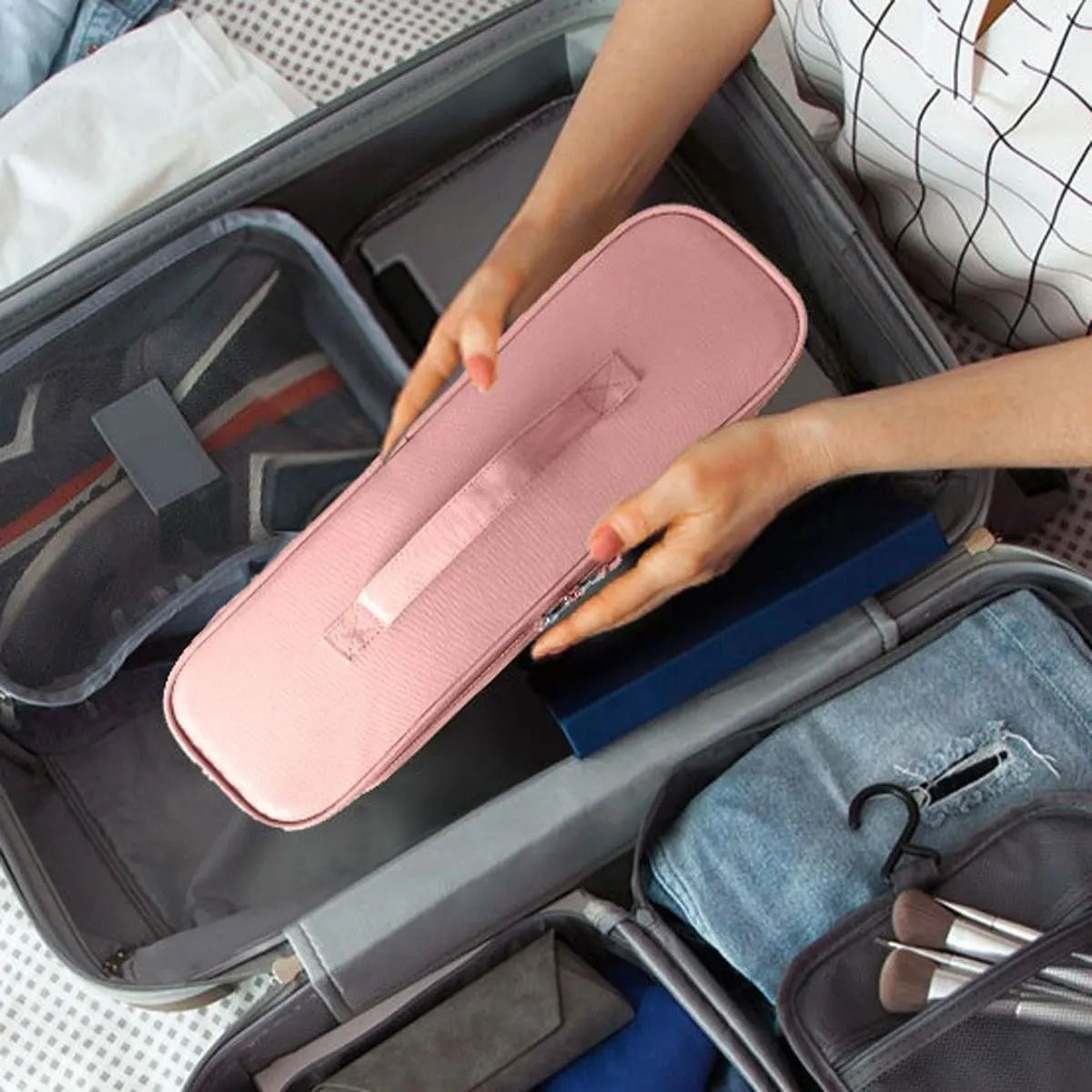 Double Layer Hair Dryer And Styling Tool Travel Storage Bag 7