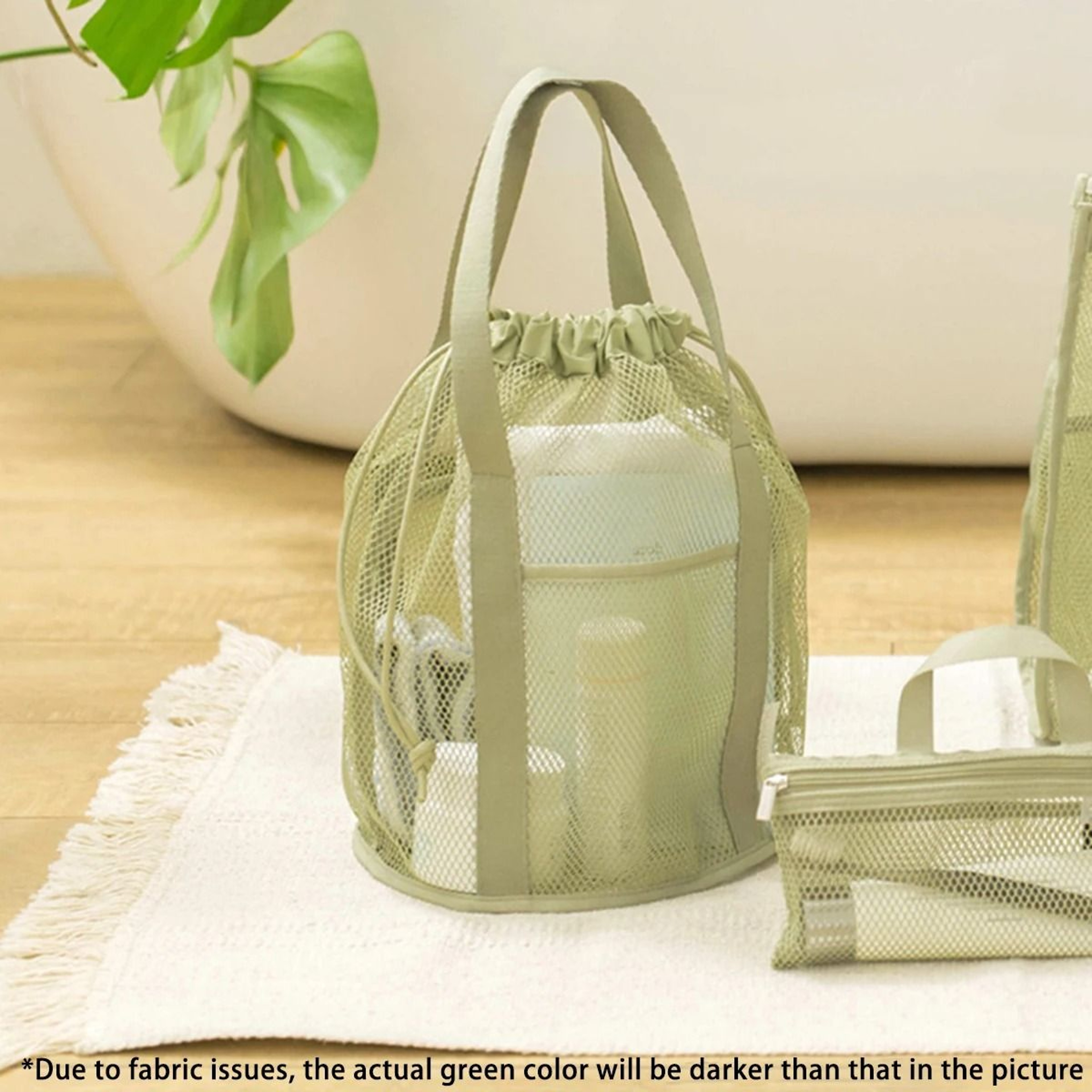 Large Capacity Mesh Drawstring Travel Cosmetic Organizer Bag 7