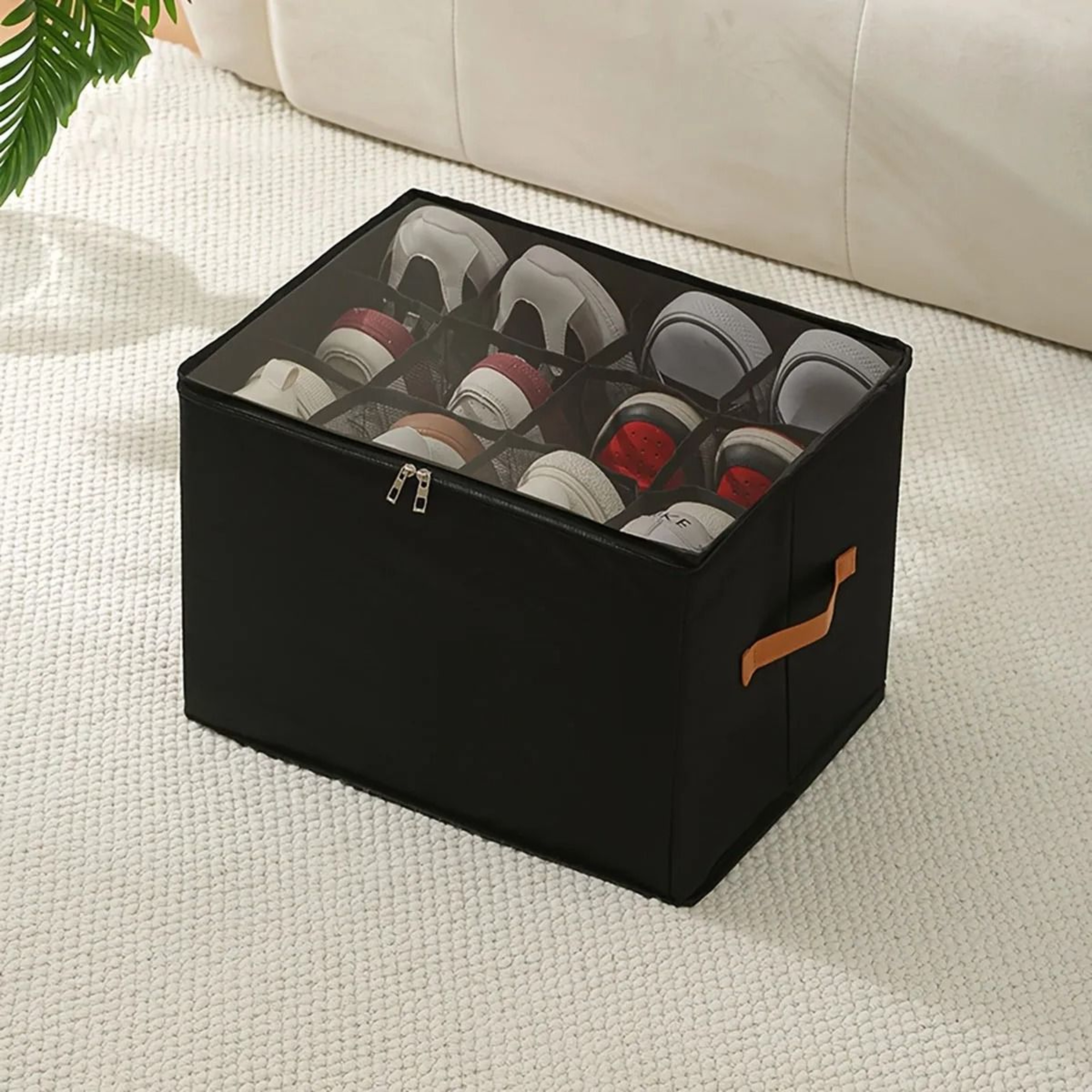 Foldable Fabric Wardrobe Storage Bin With Cover For Clothes Shoes And Underwear 6