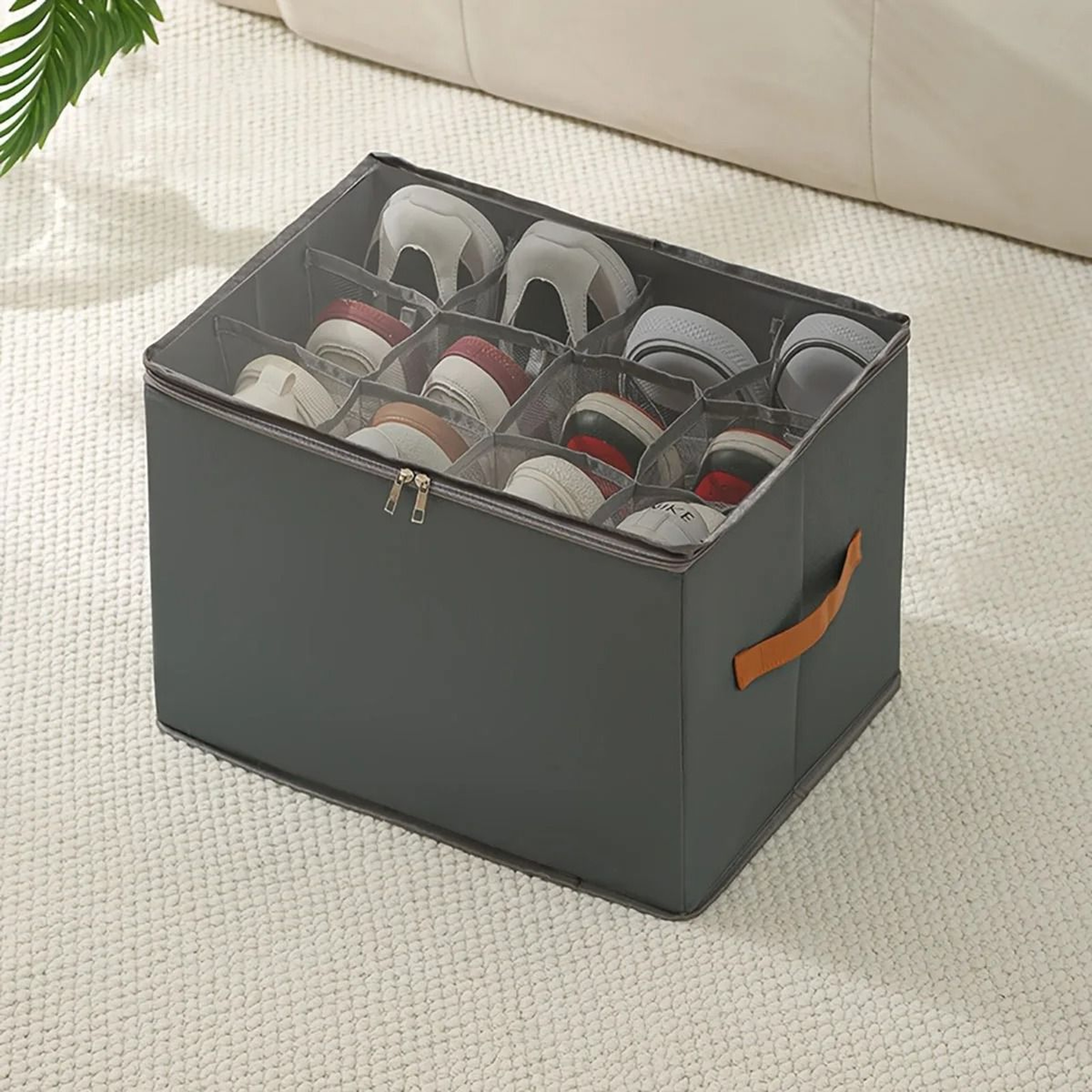 Foldable Fabric Wardrobe Storage Bin With Cover For Clothes Shoes And Underwear 1