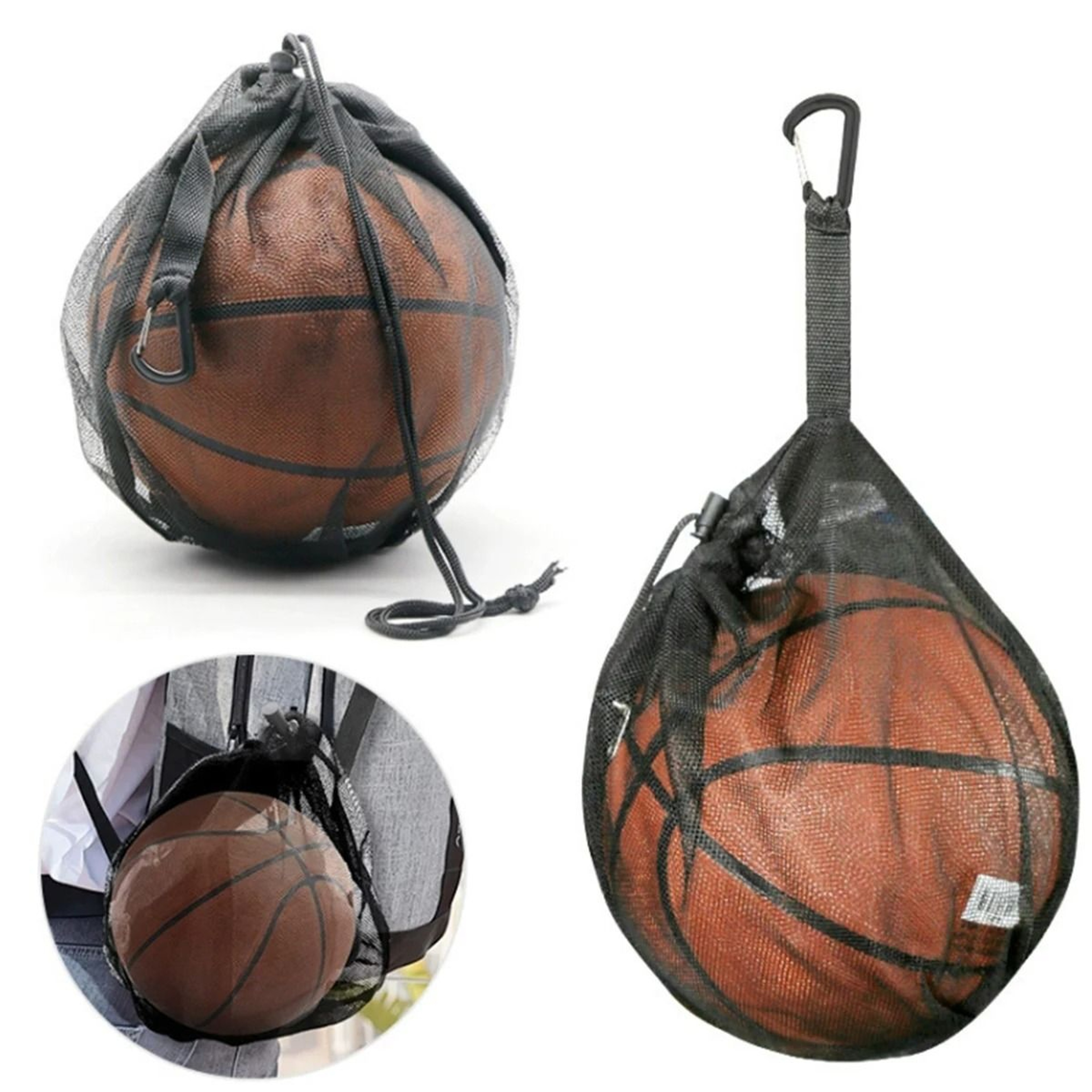 Portable Drawstring Net Ball Bag For Basketball Football Volleyball And Sports Shoes 3