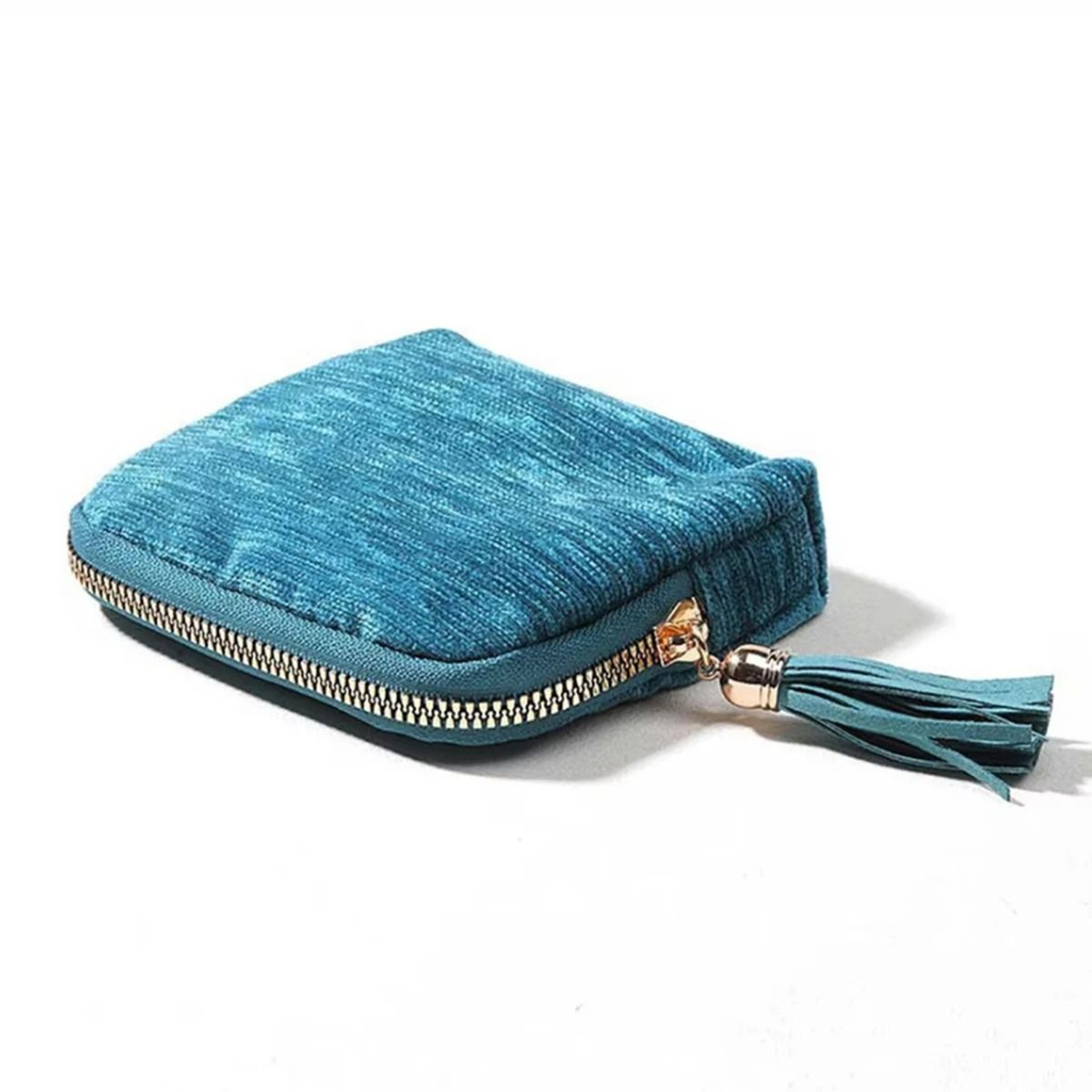 Portable Travel Jewelry Organizer Pouch With Tassel Zipper Dividers And Soft Lining 2