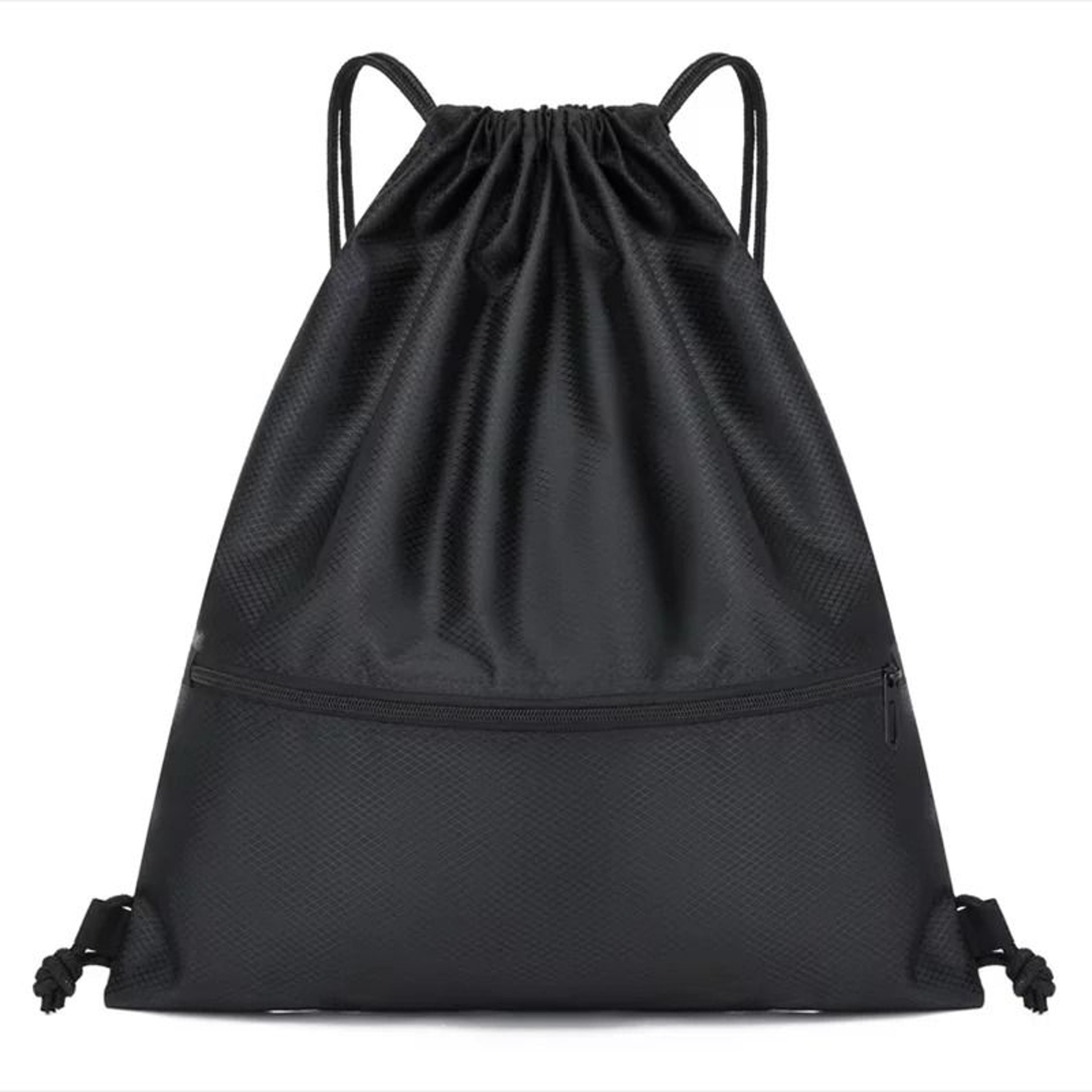 Lightweight Drawstring Gym Backpack With Zipper Pocket 2