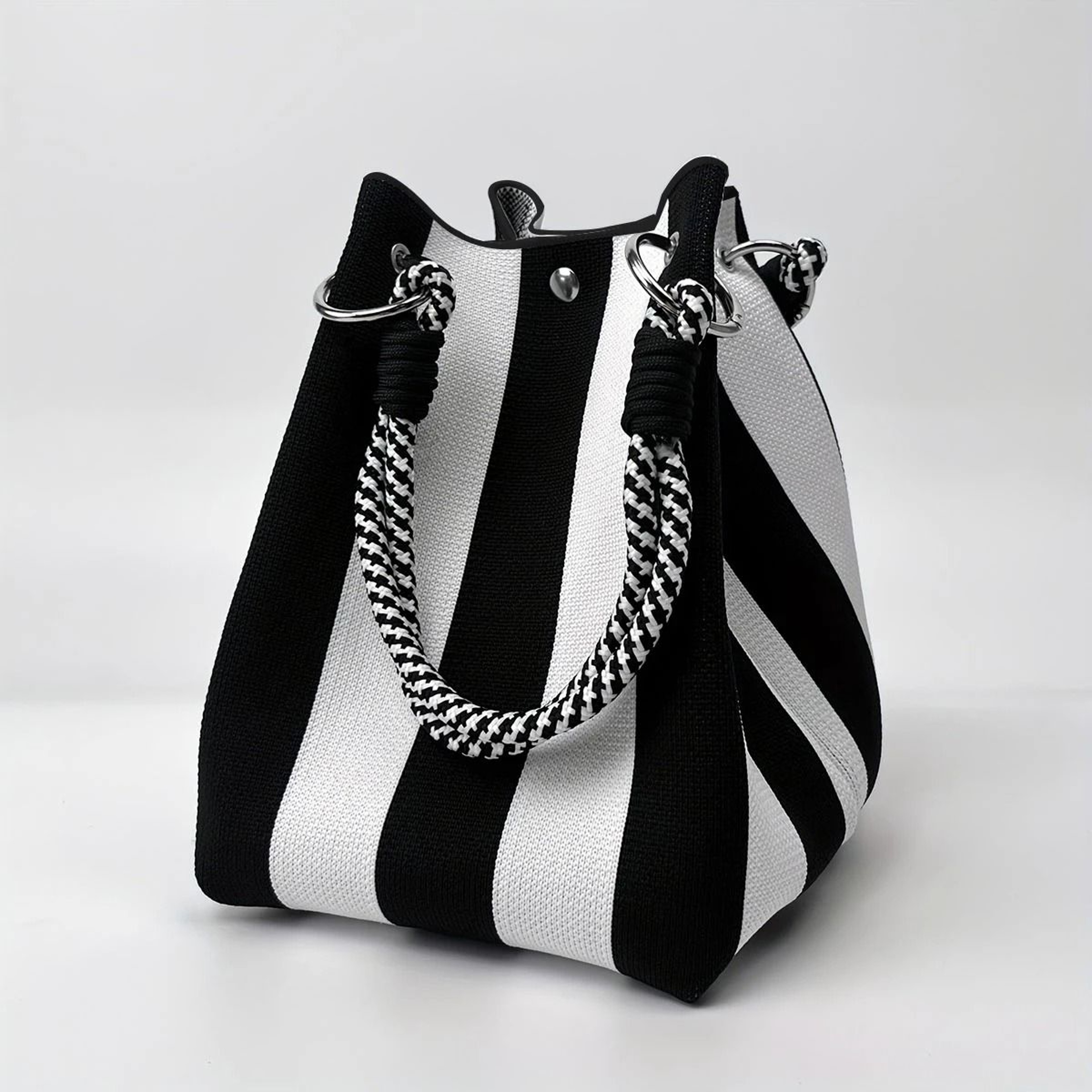 Multicolor Knitted Retro Bucket Handbag And Shoulder Bag 3