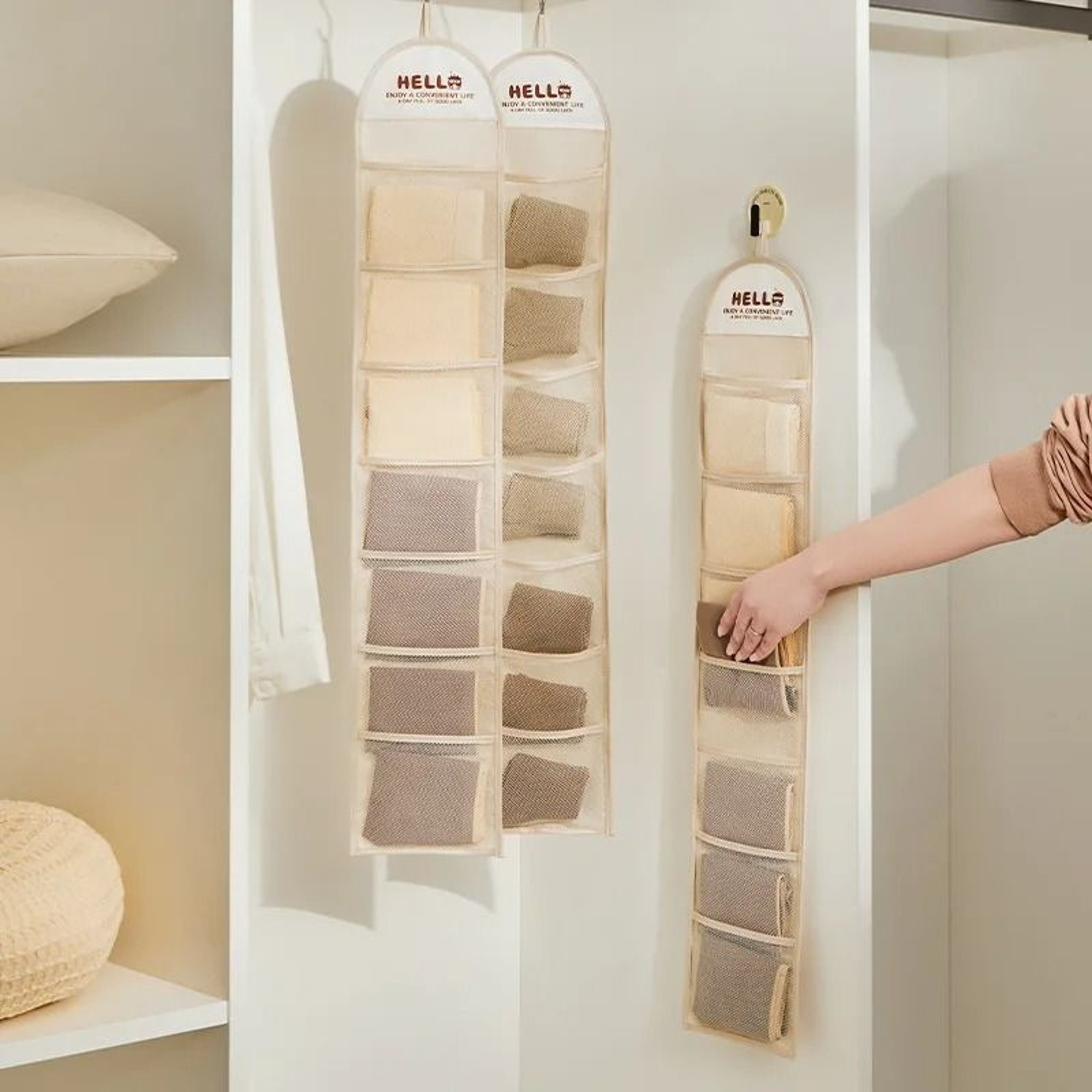 Seven Compartment Hanging Glasses And Accessory Organizer 7