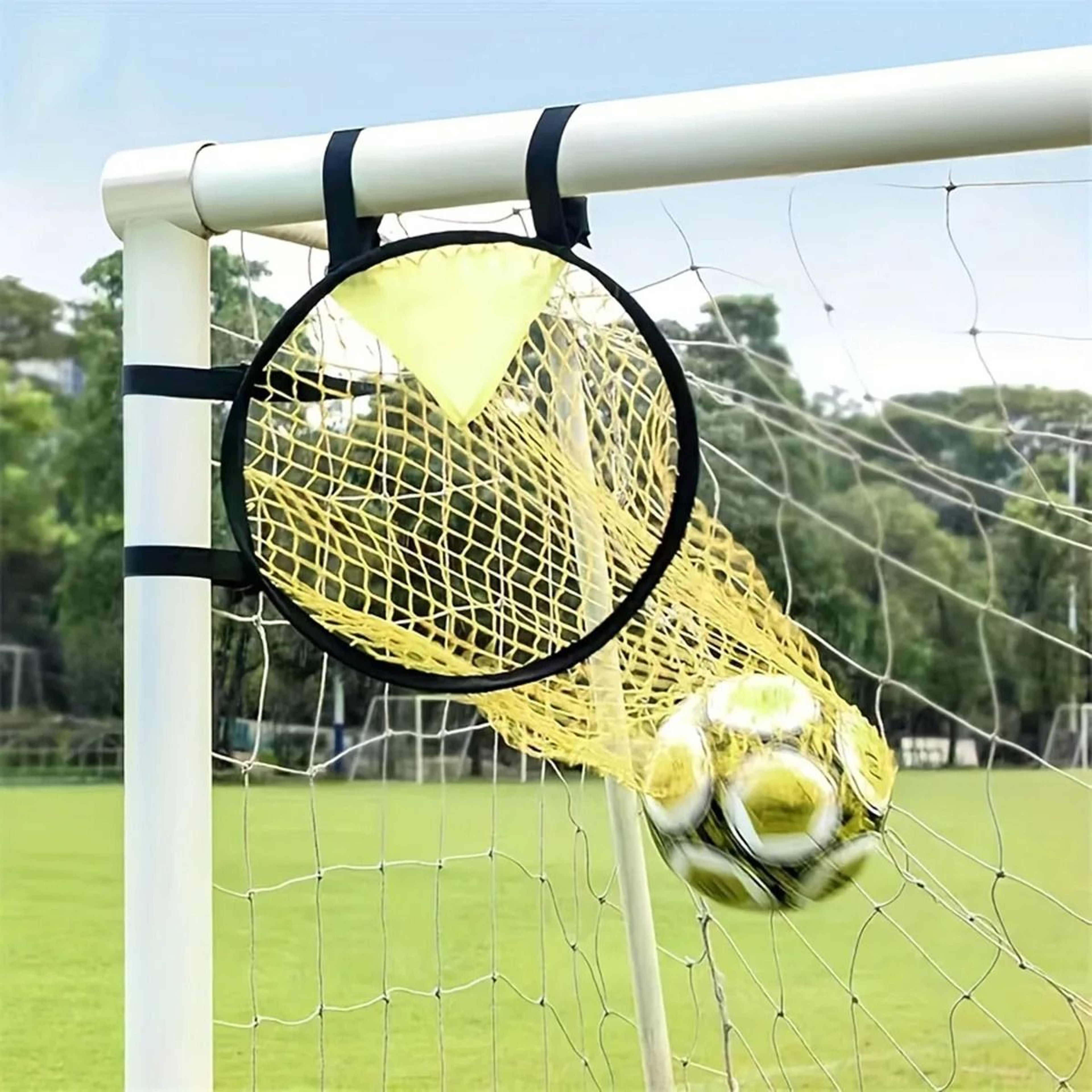 Yellow Soccer Goal Shooting Target Net For Accuracy Training 7