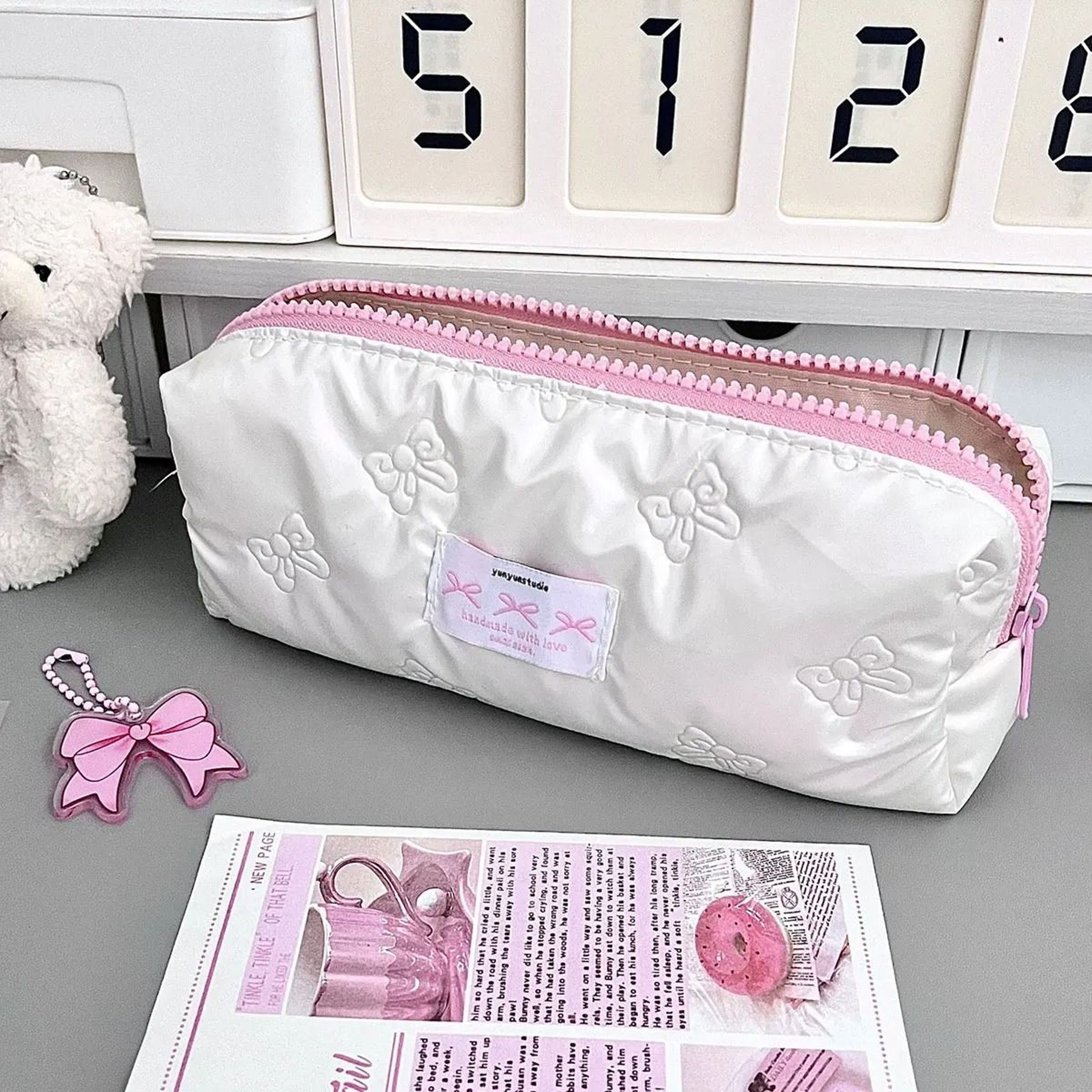 Pink Bow Large Capacity Pencil Case And Stationery Organizer 6