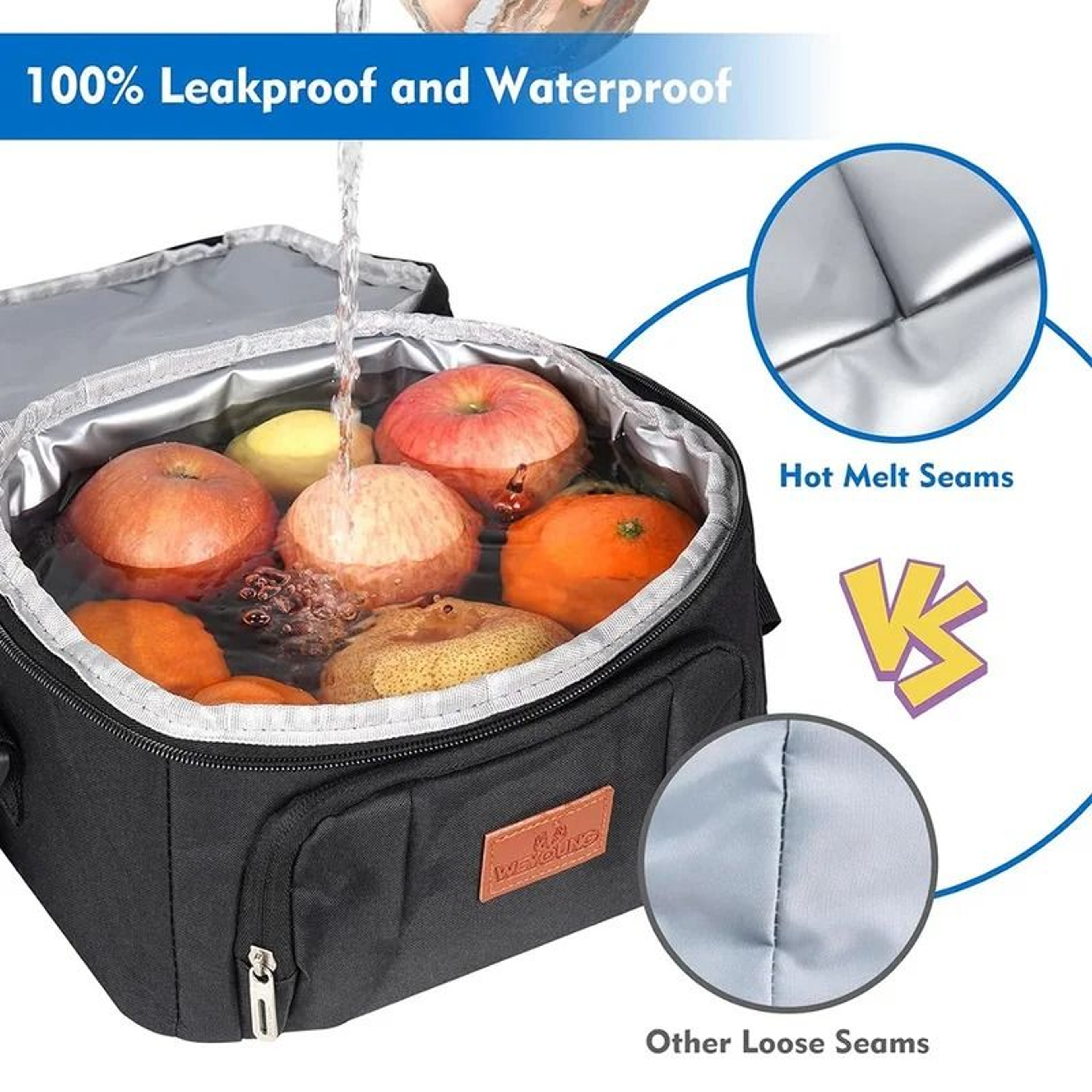 Double Layer Insulated Lunch Bag With Shoulder Strap 7