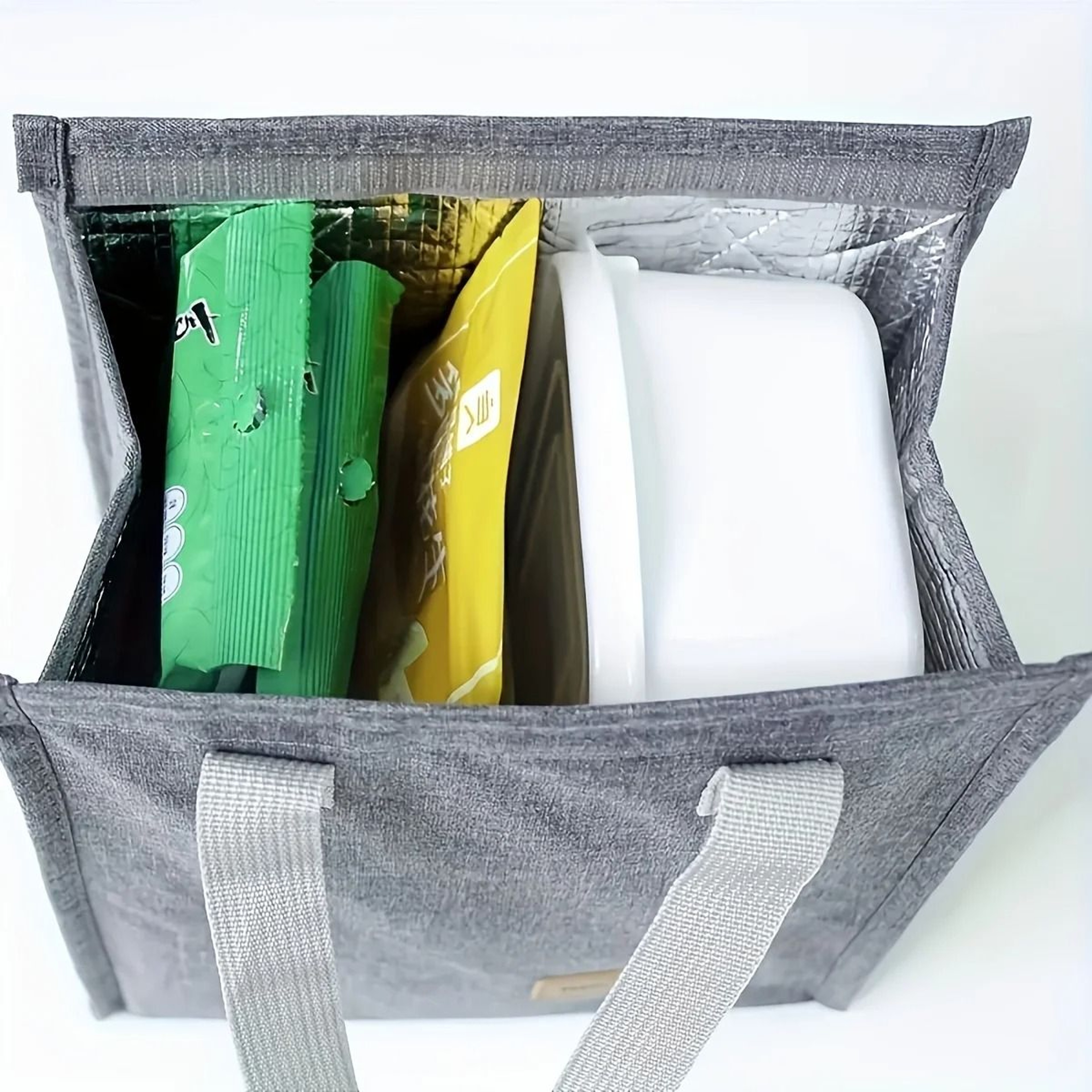 Minimalist Vertical Insulated Lunch Bag Large Capacity Bento Lunch Tote 8