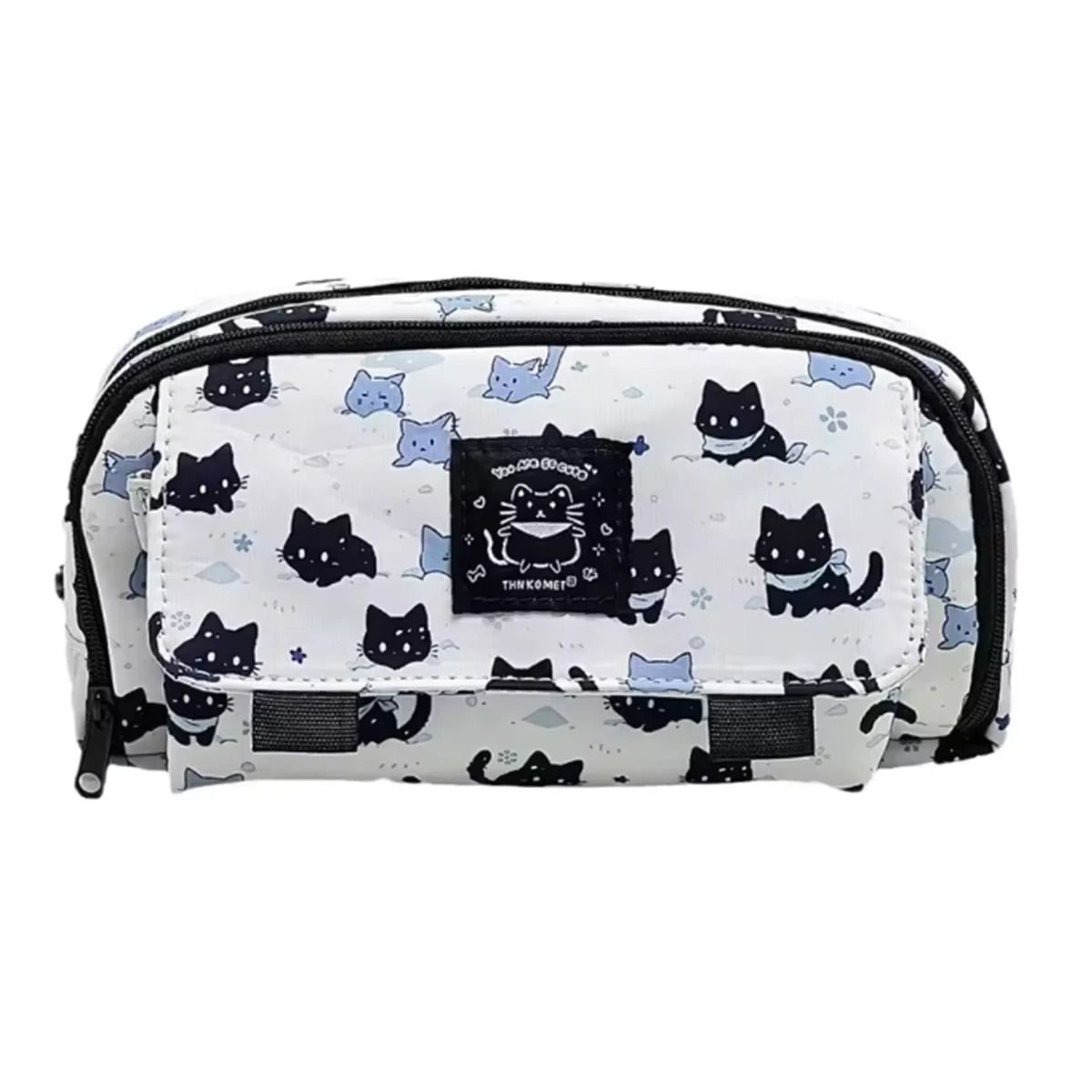 Snowy Kitten Pencil Case Large Capacity Double Layer Student Organizer 7