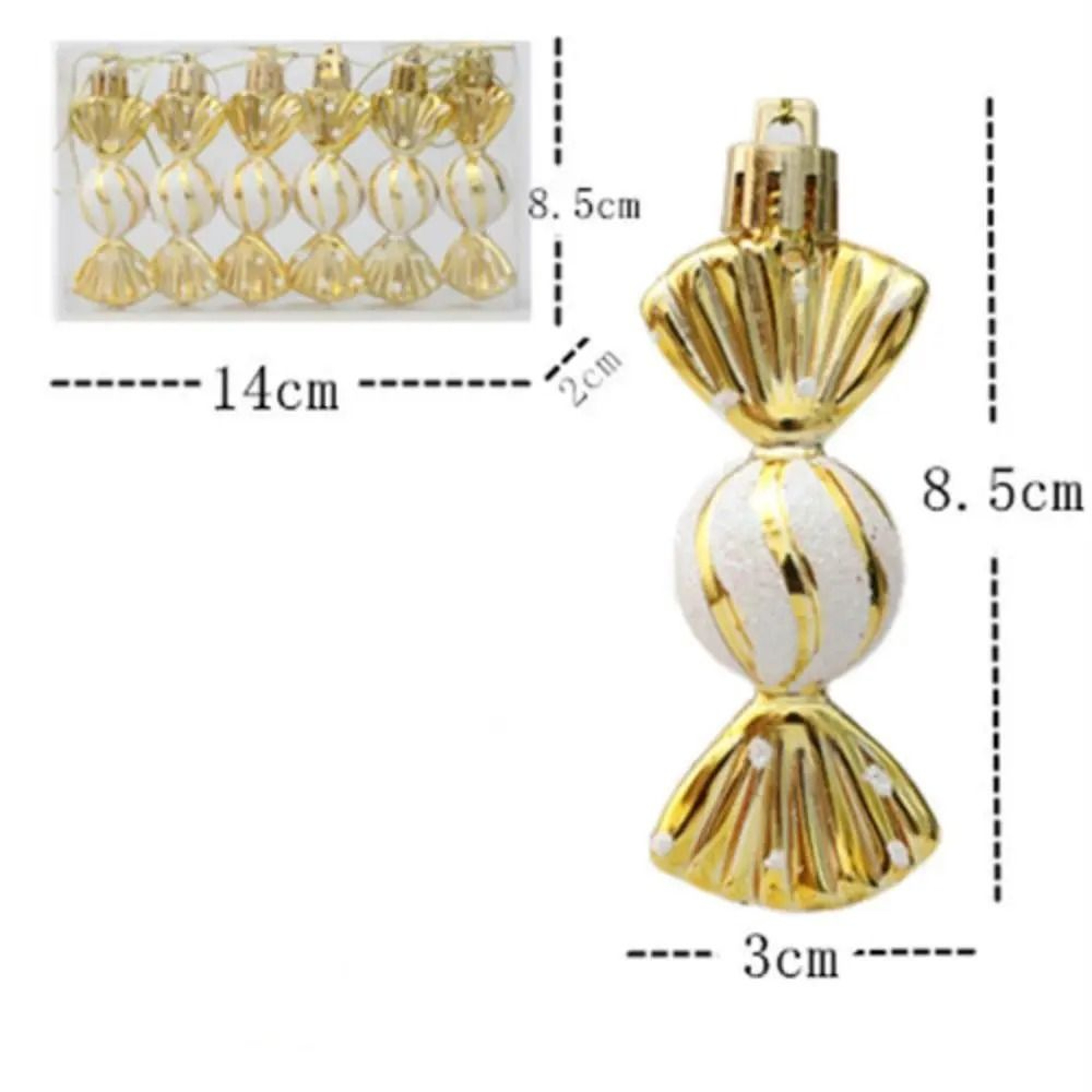 Six Piece Candy Christmas Ornaments For Festive Tree Decorating 1