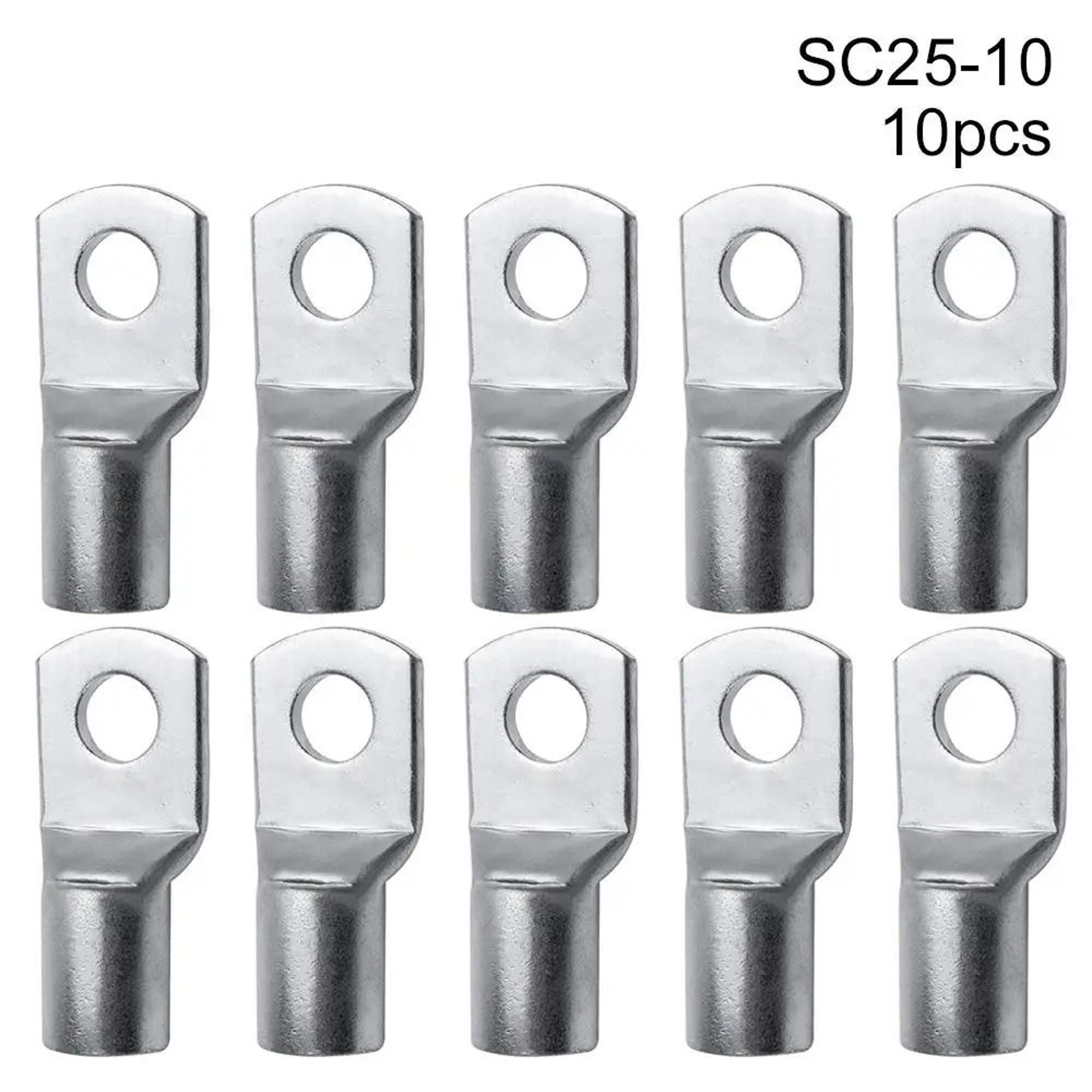 Ten Piece SC Tinned Copper Cable Lug Ring Terminal Set 6