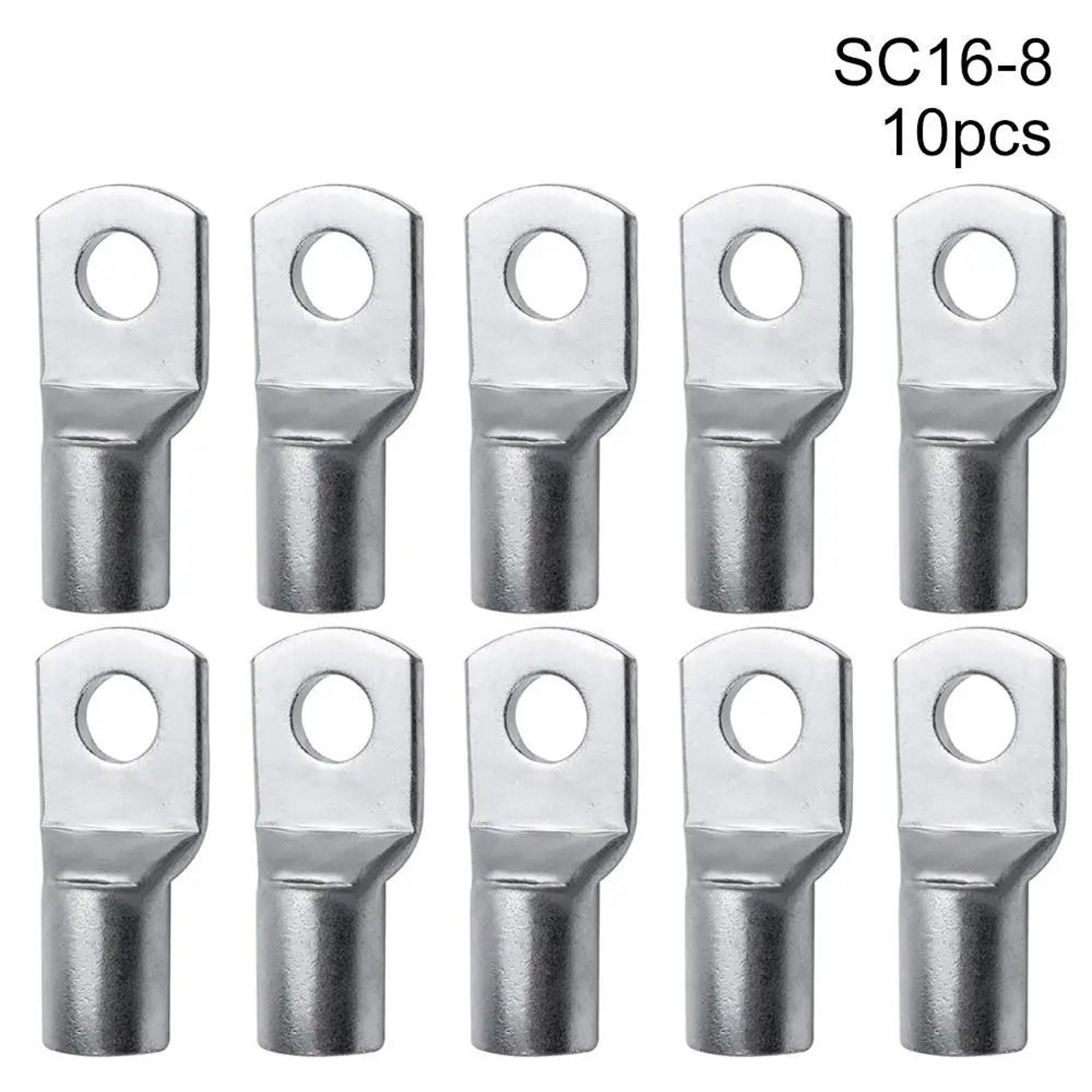 Ten Piece SC Tinned Copper Cable Lug Ring Terminal Set 2
