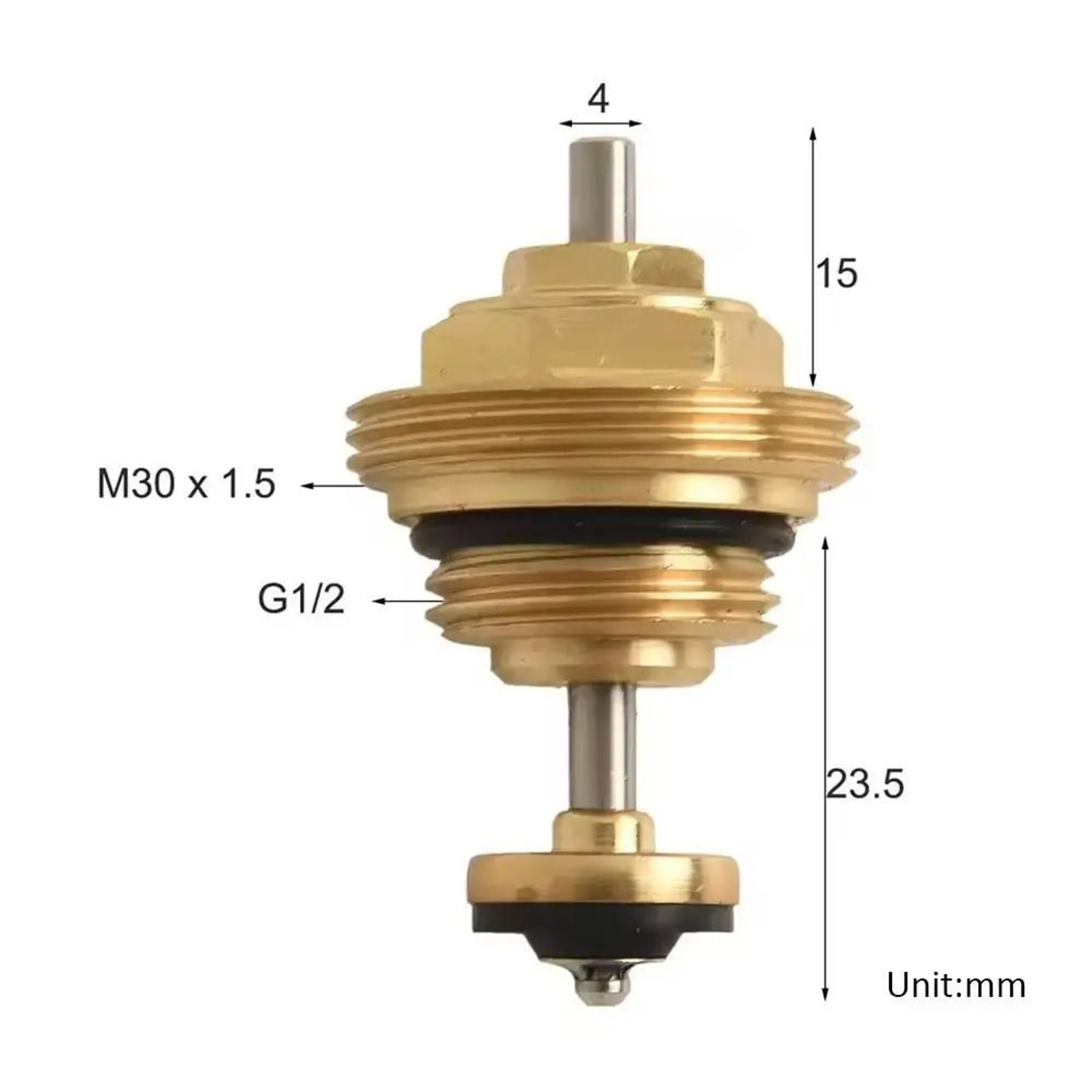 M30 Brass Underfloor Heating Manifold Valve Insert 3