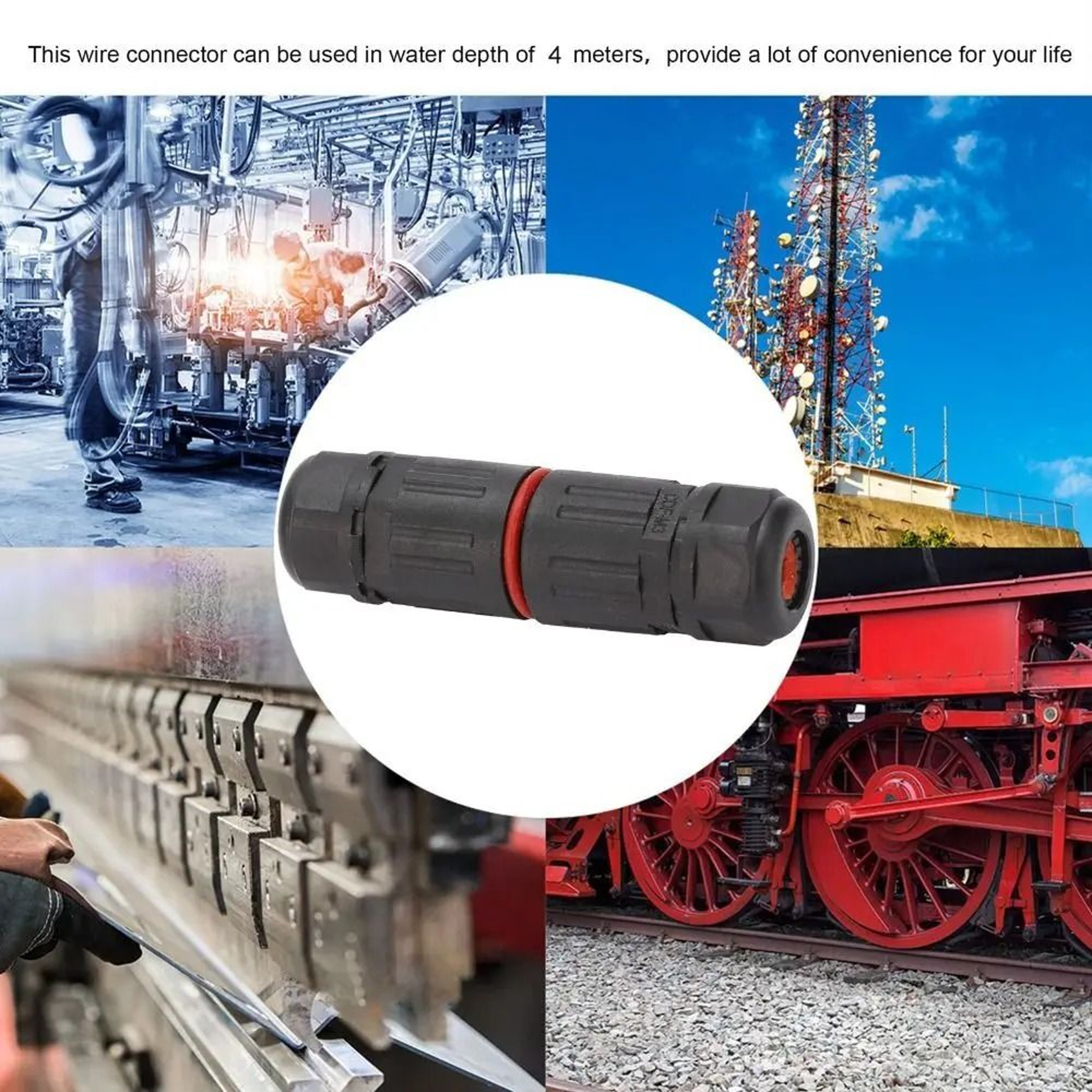 CDF M3 3 Pin IP68 Waterproof Cable Connector 4