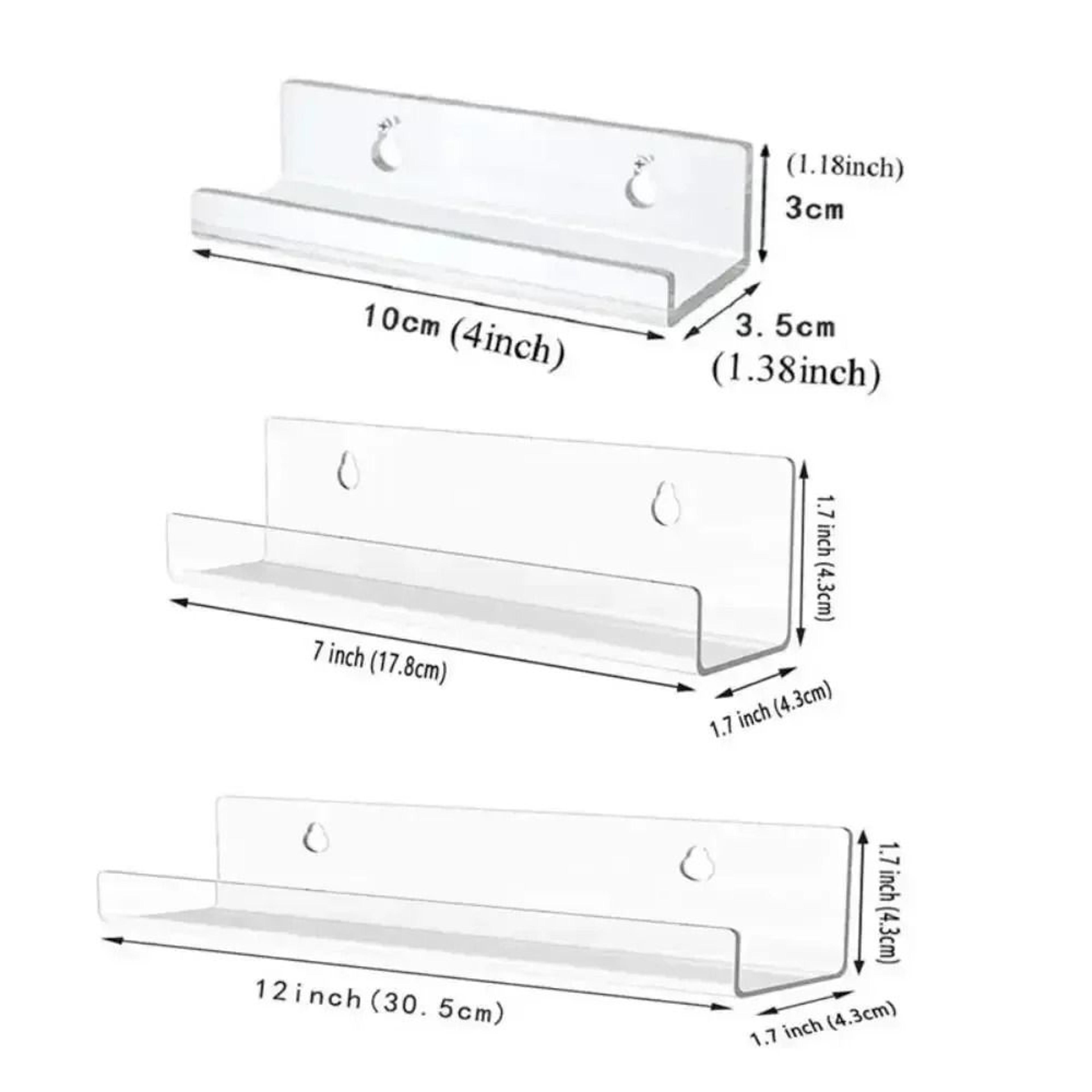Clear Acrylic Wall Mounted Vinyl Record Display Shelf 4