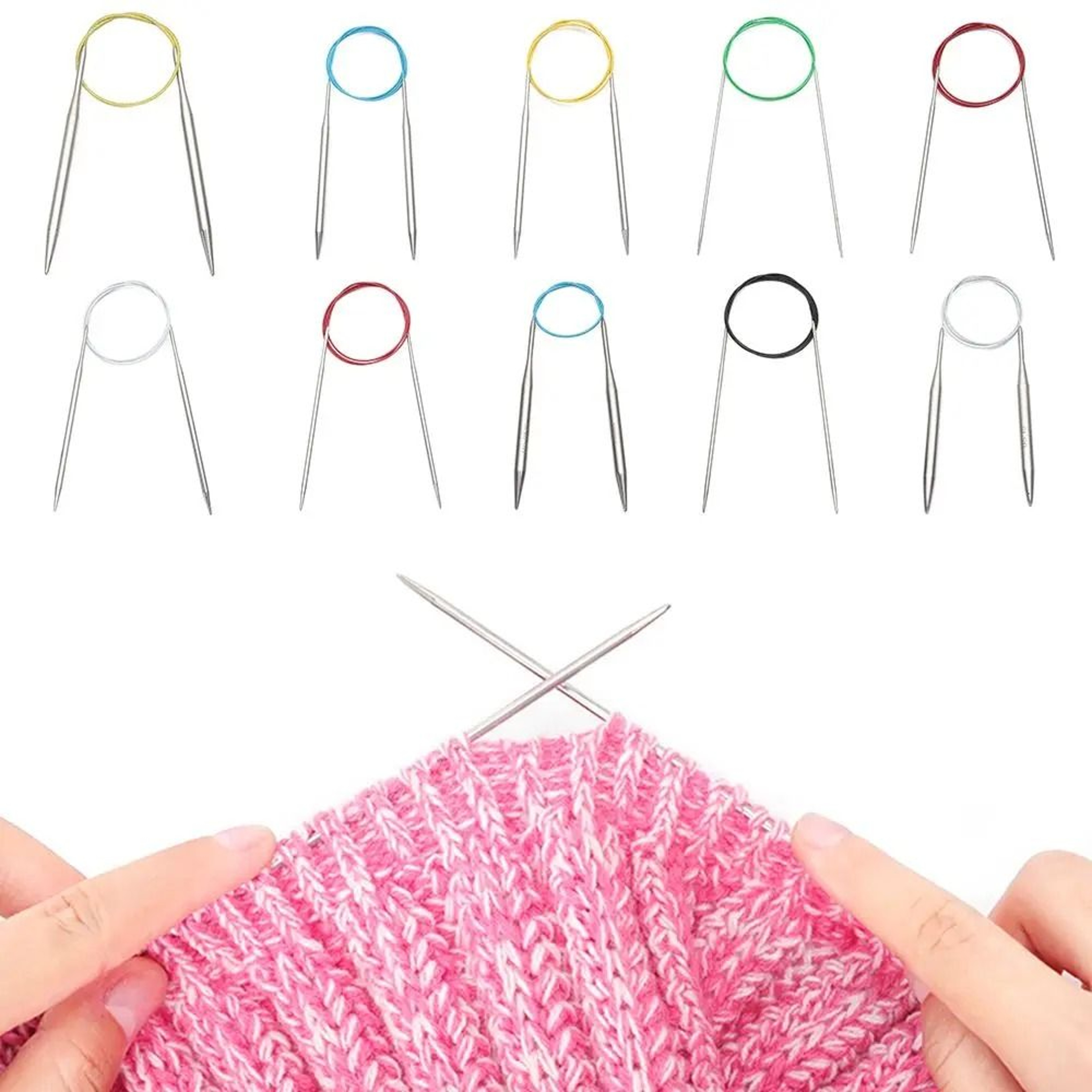 Stainless Steel Circular Knitting Needles For Smooth Easy Stitching 0