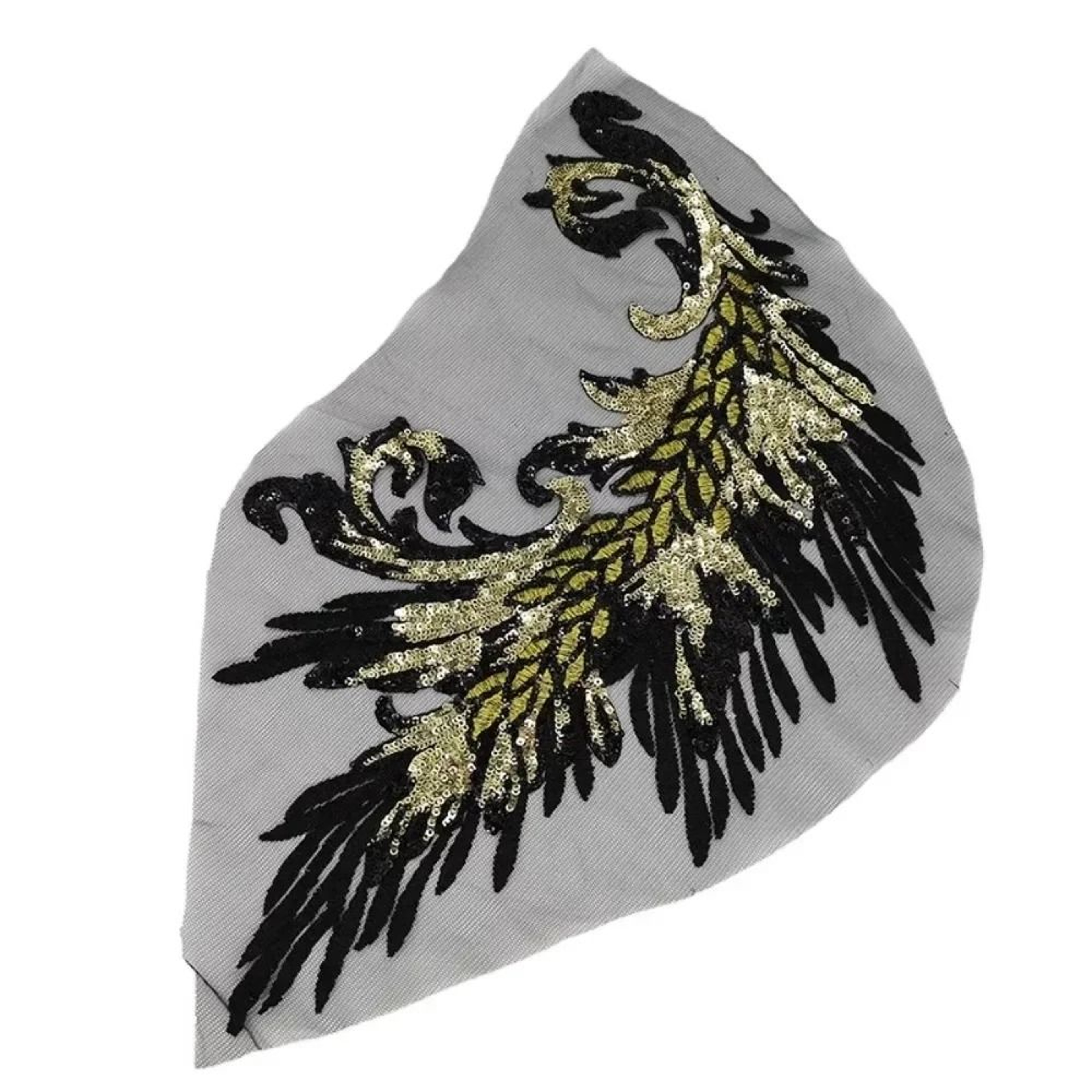 Colorful Phoenix Tail Sequin Embroidery Applique 3