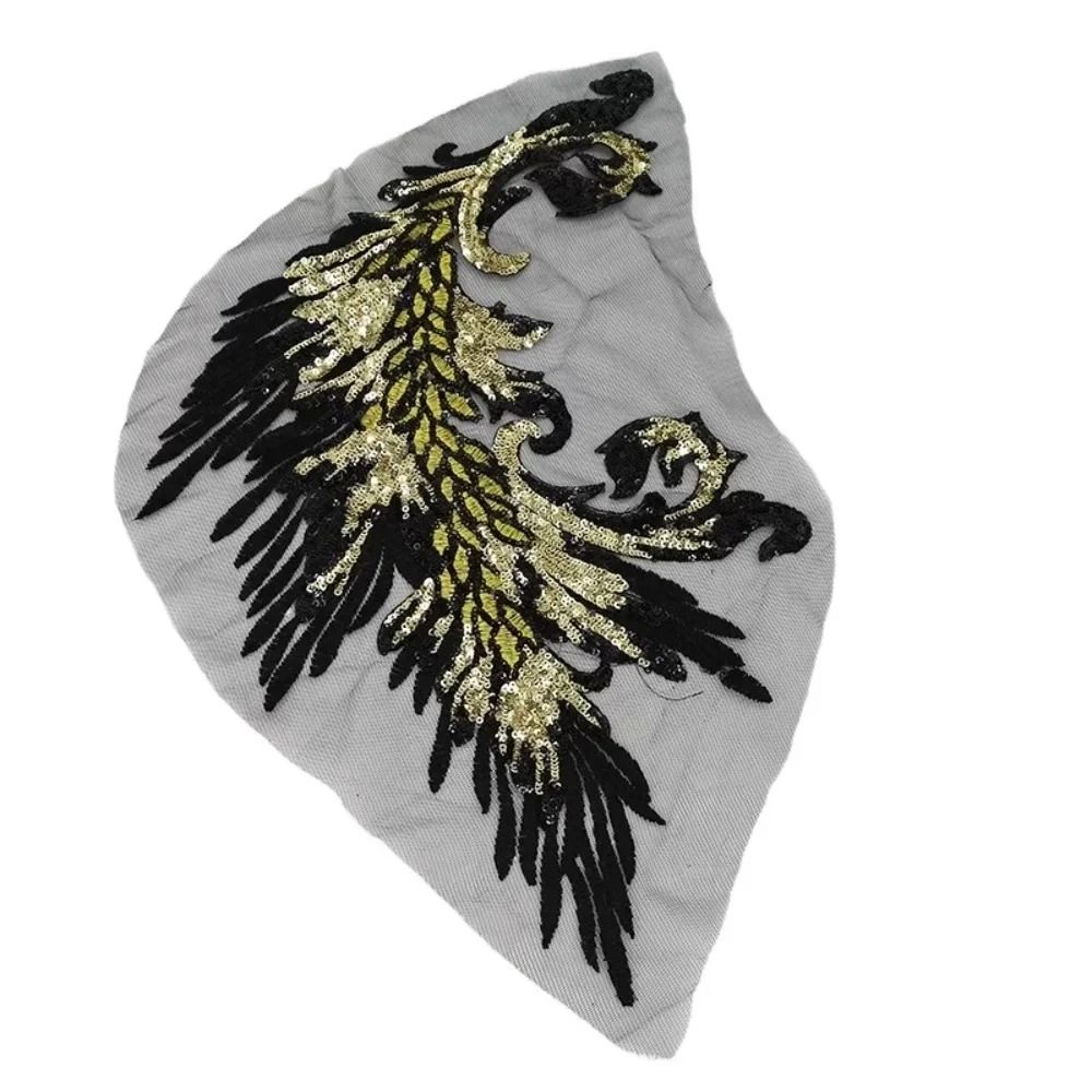 Colorful Phoenix Tail Sequin Embroidery Applique 2
