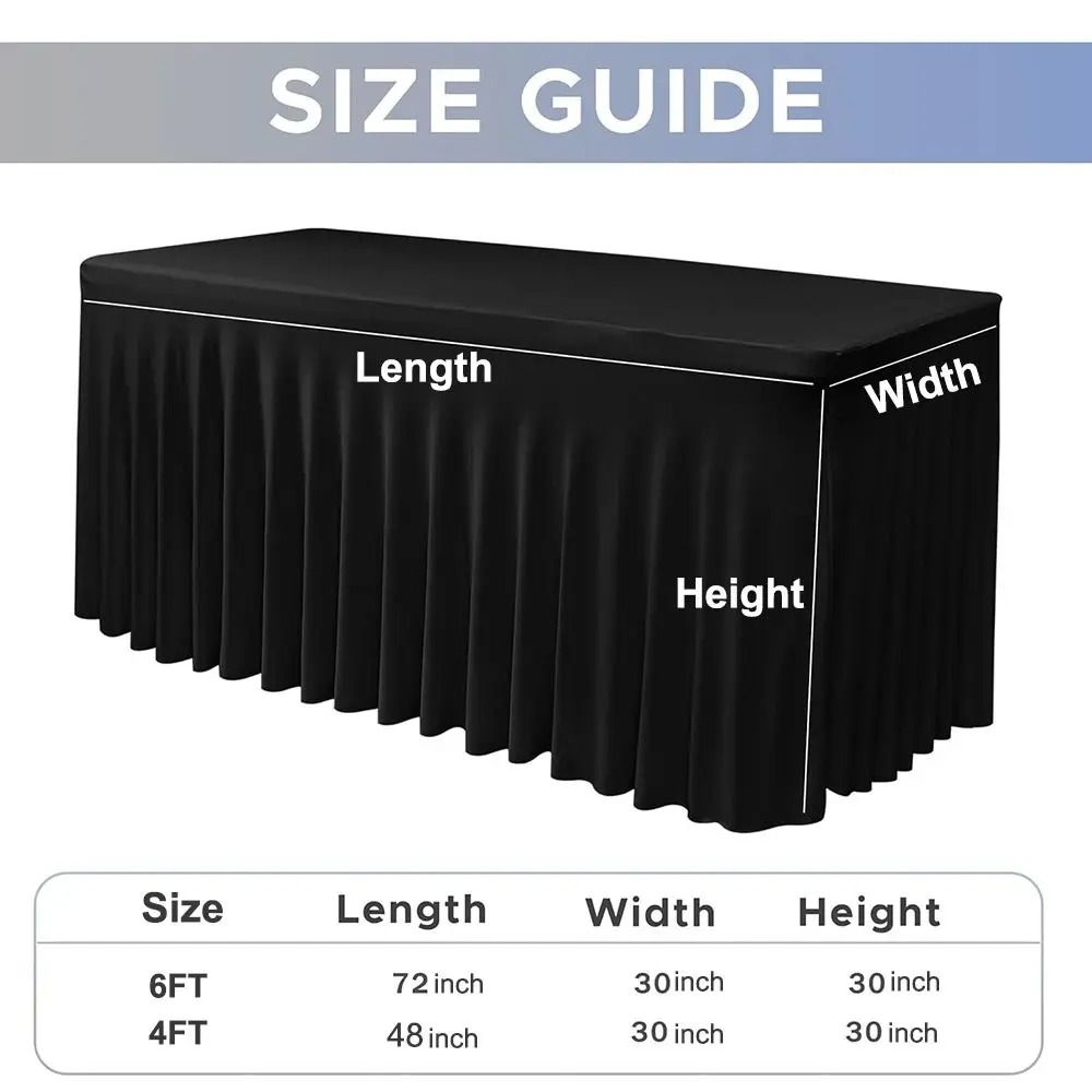 Elastic Spandex Table Skirt Cover For 4FT And 6FT Tables 4