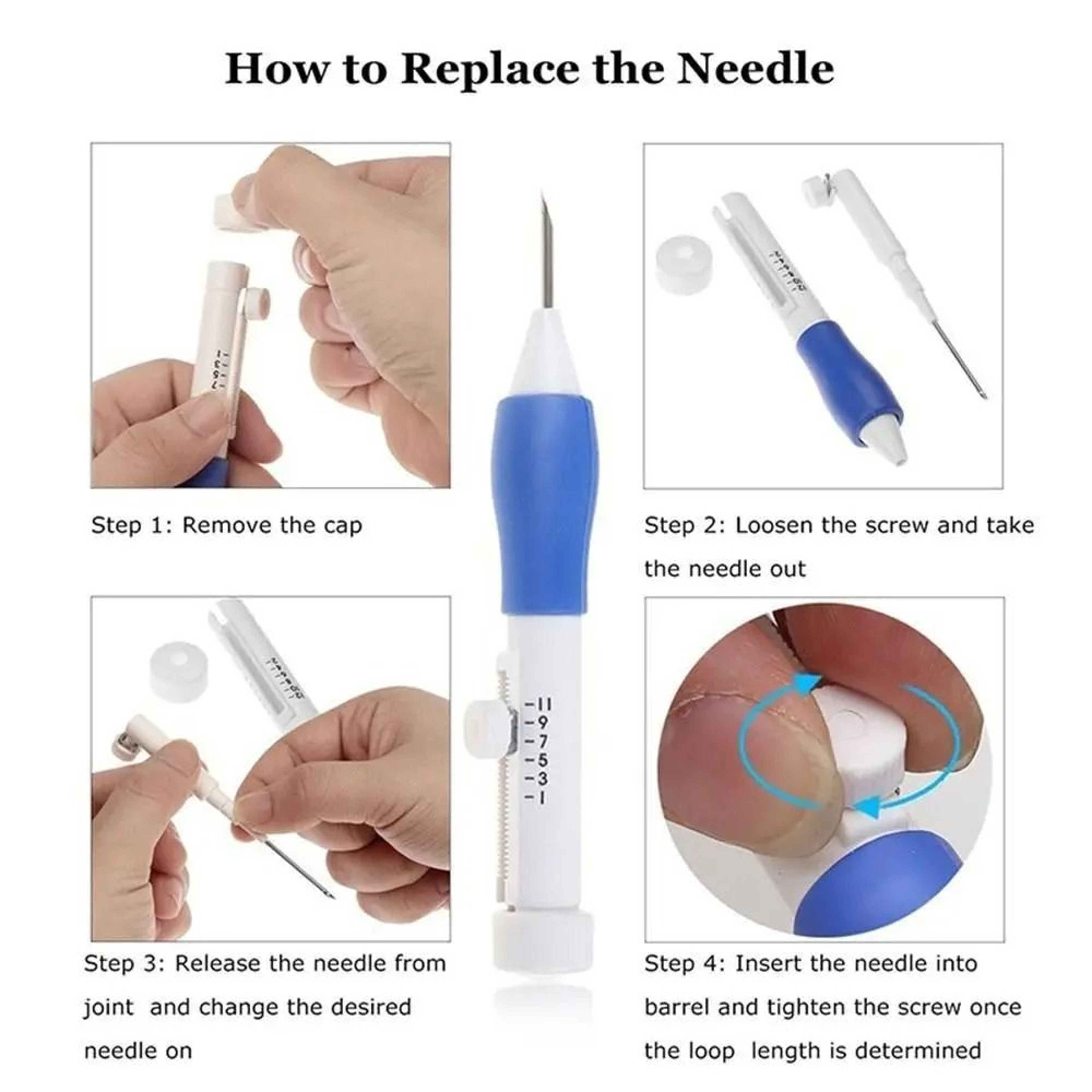 Nine Piece Punch Needle Embroidery Kit With Pen And Threaders 7