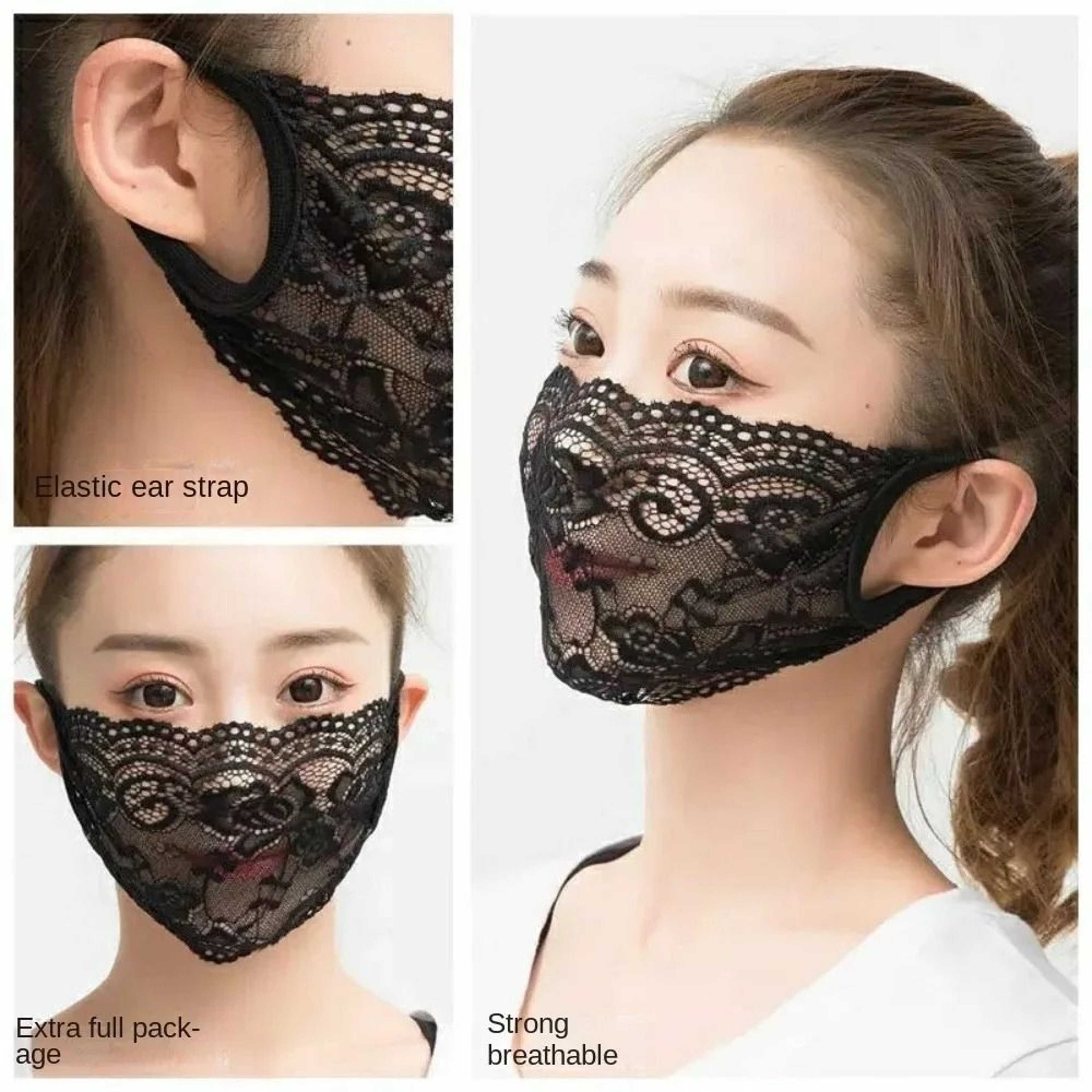 Breathable Lace Face Mask For Lightweight Sun Coverage And Comfort 7