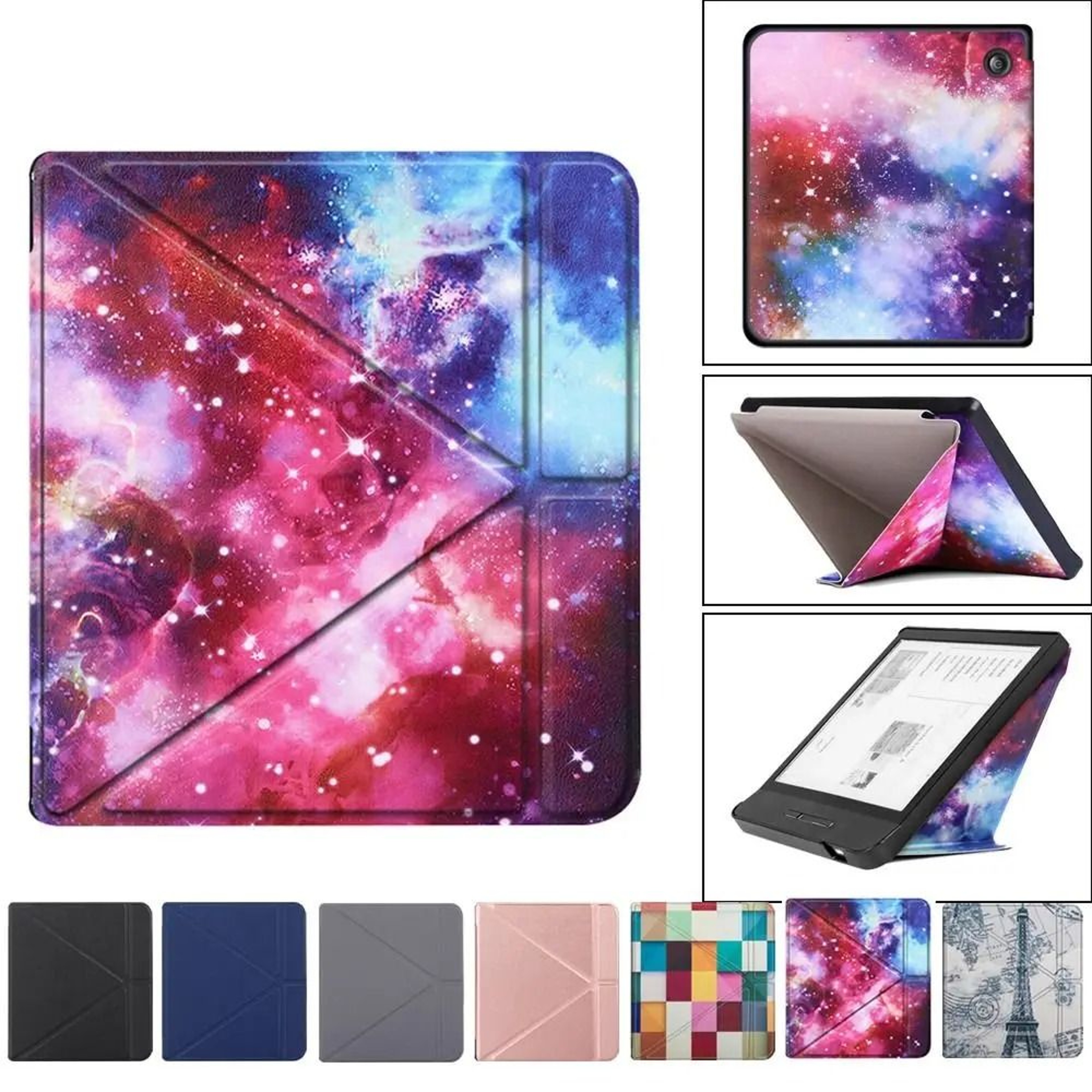 Protective Origami Stand Case For Kobo Libra H2O N873 Reader 0