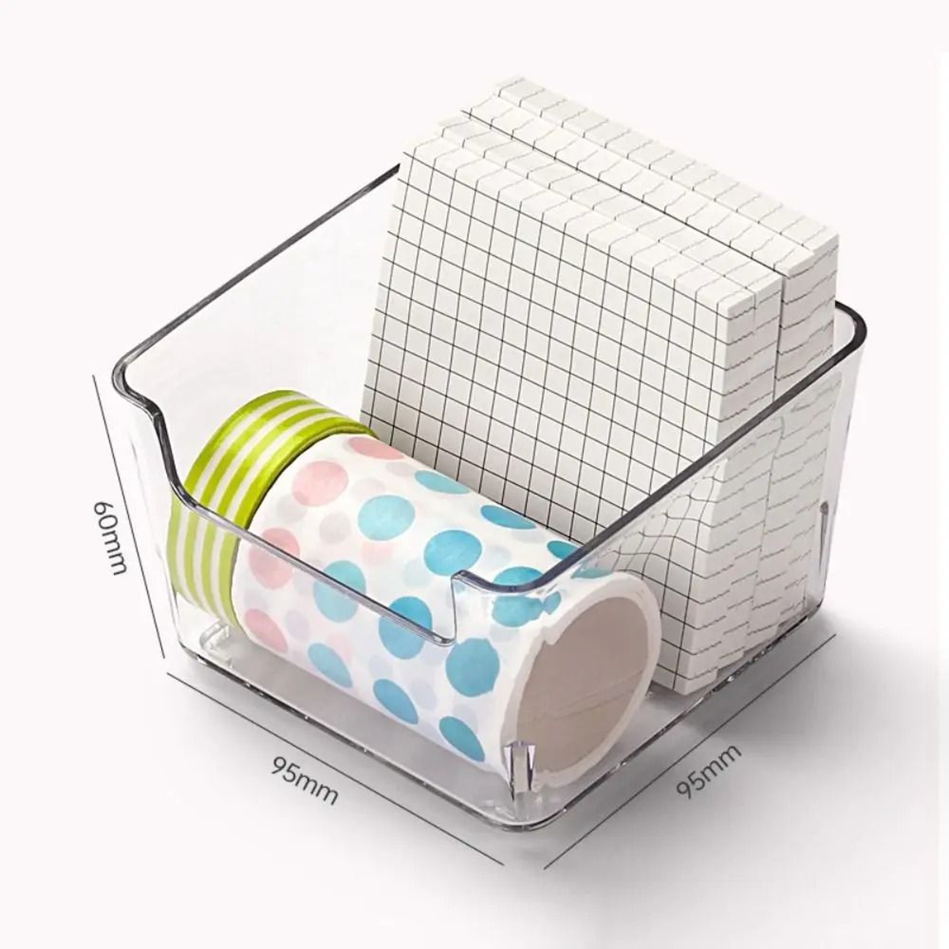Clear Acrylic Note Storage Box With Drawer Desktop Stationery Organizer 2